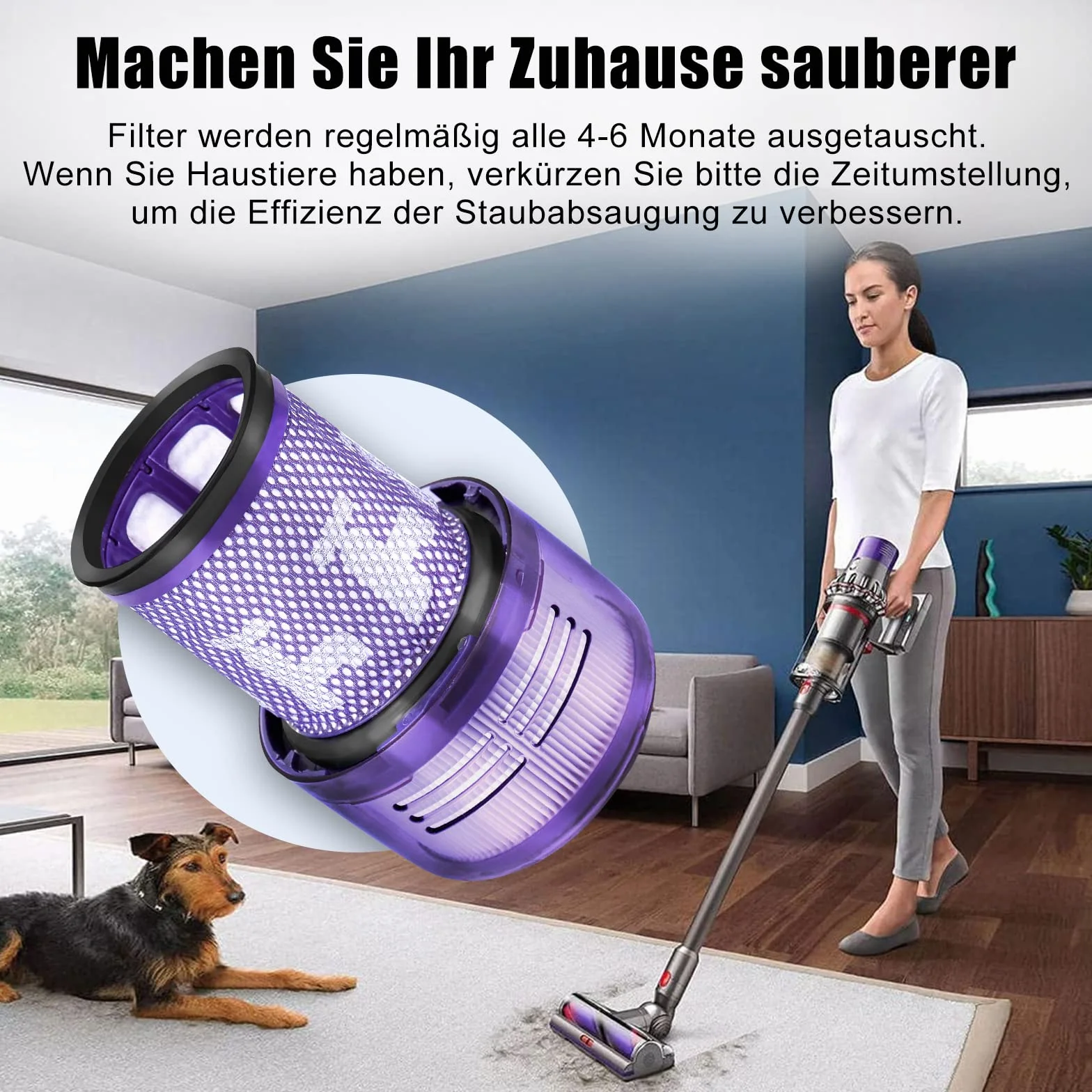 2-pak filtrów HEPA do odkurzacza Dyson V12 Detect Slim, tylny filtr zamienny część 971517-01