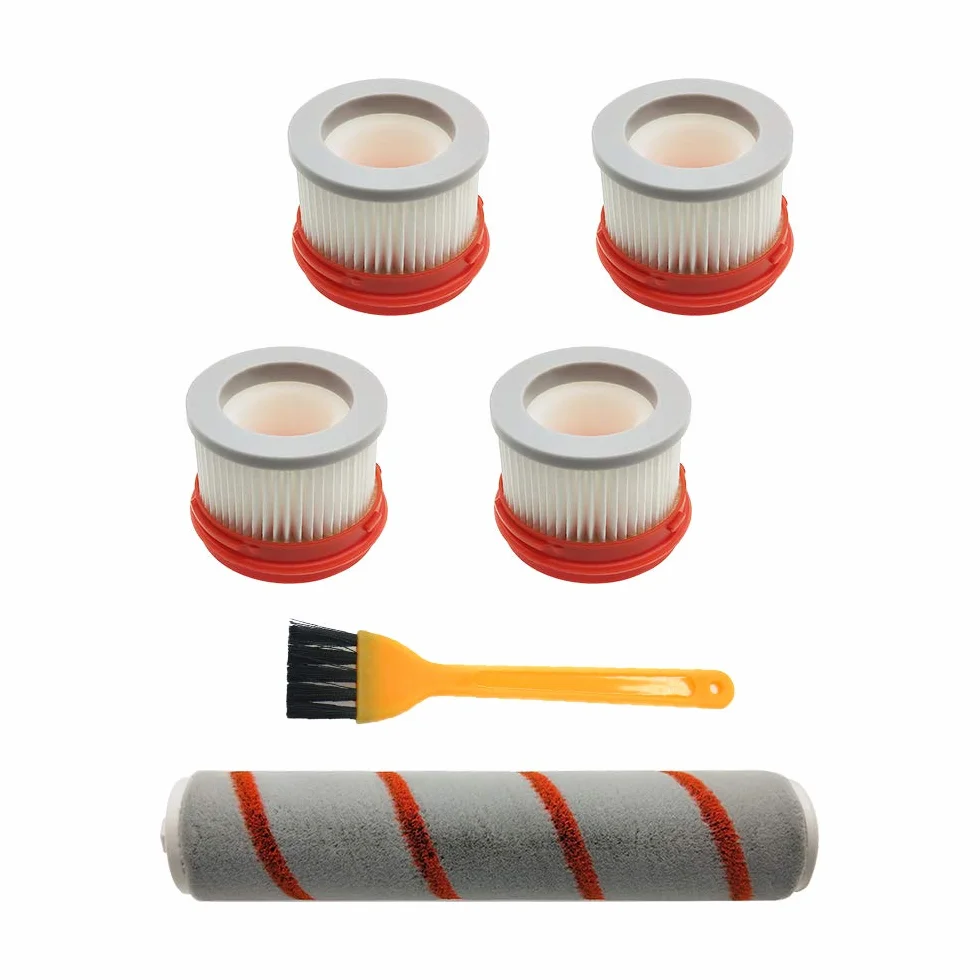 WuYan Zestawy zamienne do bezprzewodowego odkurzacza Xiaomi Dreame V8, V9, V9B, XR, V10, V11, w tym filtr 4 szt. i 1 szczotka rolkowa
