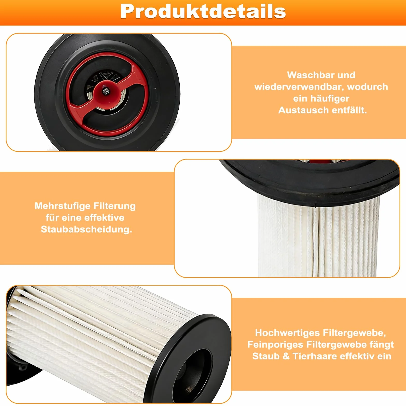 2 sztuki filtrów zamiennych kompatybilnych z odkurzaczem Bosch Unlimited Gen2 Series 8 z 2 filtrami szczotkowymi do czyszczenia, kompatybilny z filtrem HEPA Bosch 12036642, 12023349
