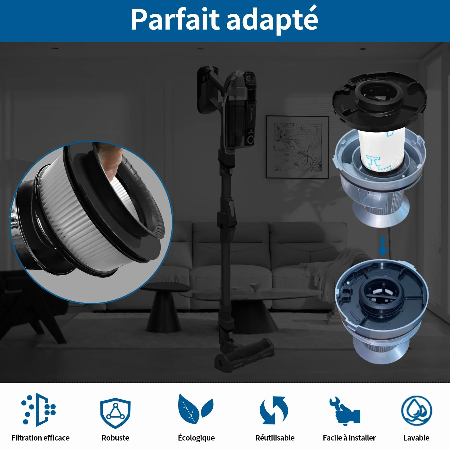 4 filtry do odkurzacza Rowenta X-Force Flex 11.60 12.60 14,60 15,60 RH98** RH99** RH9878WO RH9879WO RH9898WO RH98A8WO RH98A9WO RH98A7WO O RH988 COWO RH9958WO RH9958WA RH9959WO ZR009007 ZR009008