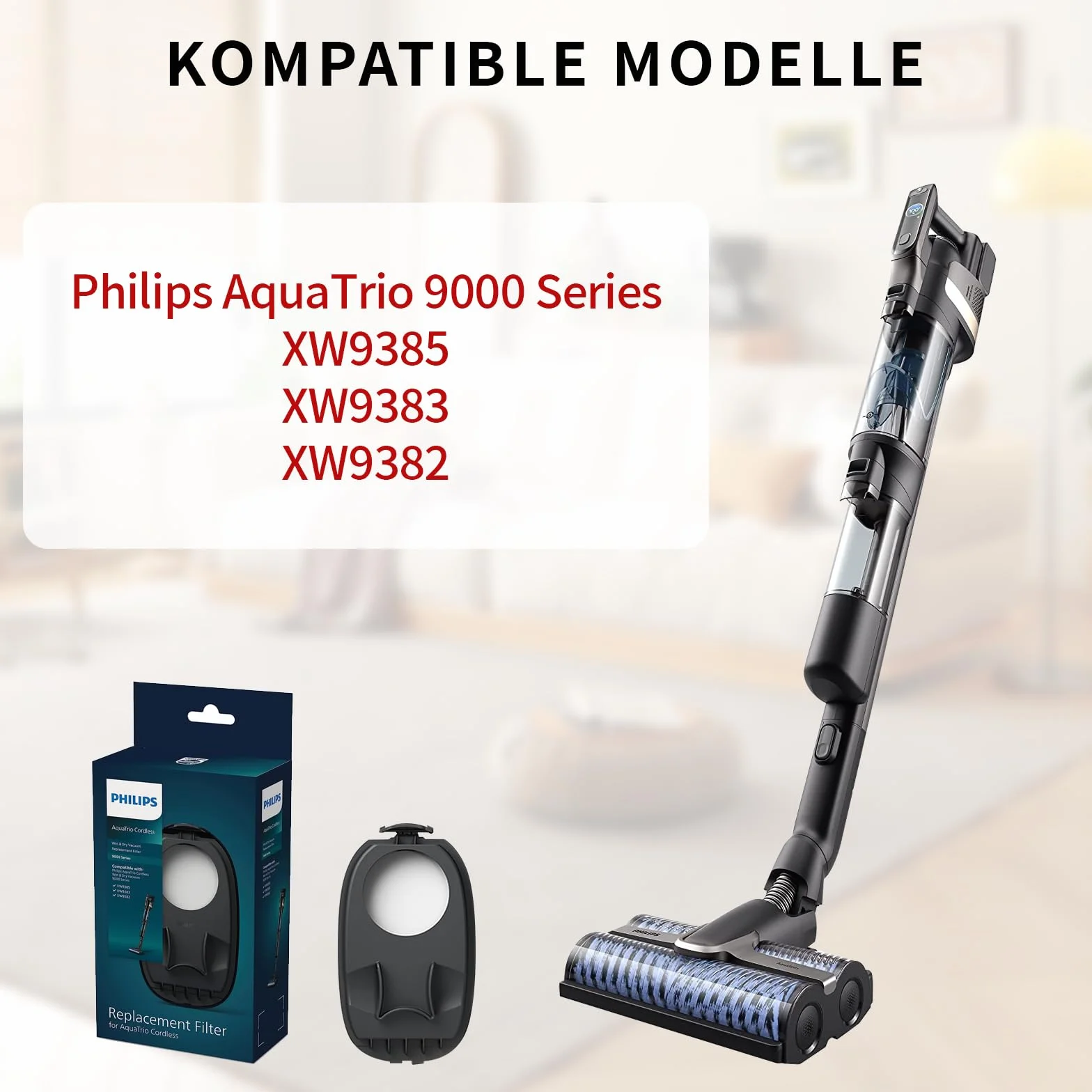 2 sztuki akcesoriów do PHILIPS AquaTrio 9000 Series XW9383 XW9385 XW9382, 2 sztuki filtrów akcesoria