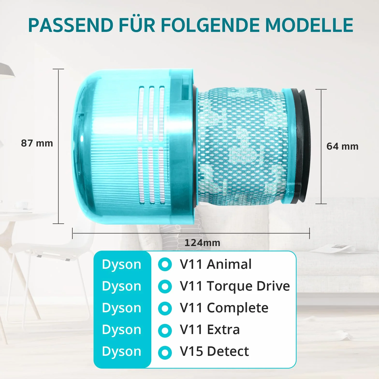 Filtr do Dyson V11, V15, SV14, SV17, SV22, 1 sztuka Hepa, 2 zamienniki próżniowe, filtr Torque Drive do odkurzacza Dyson