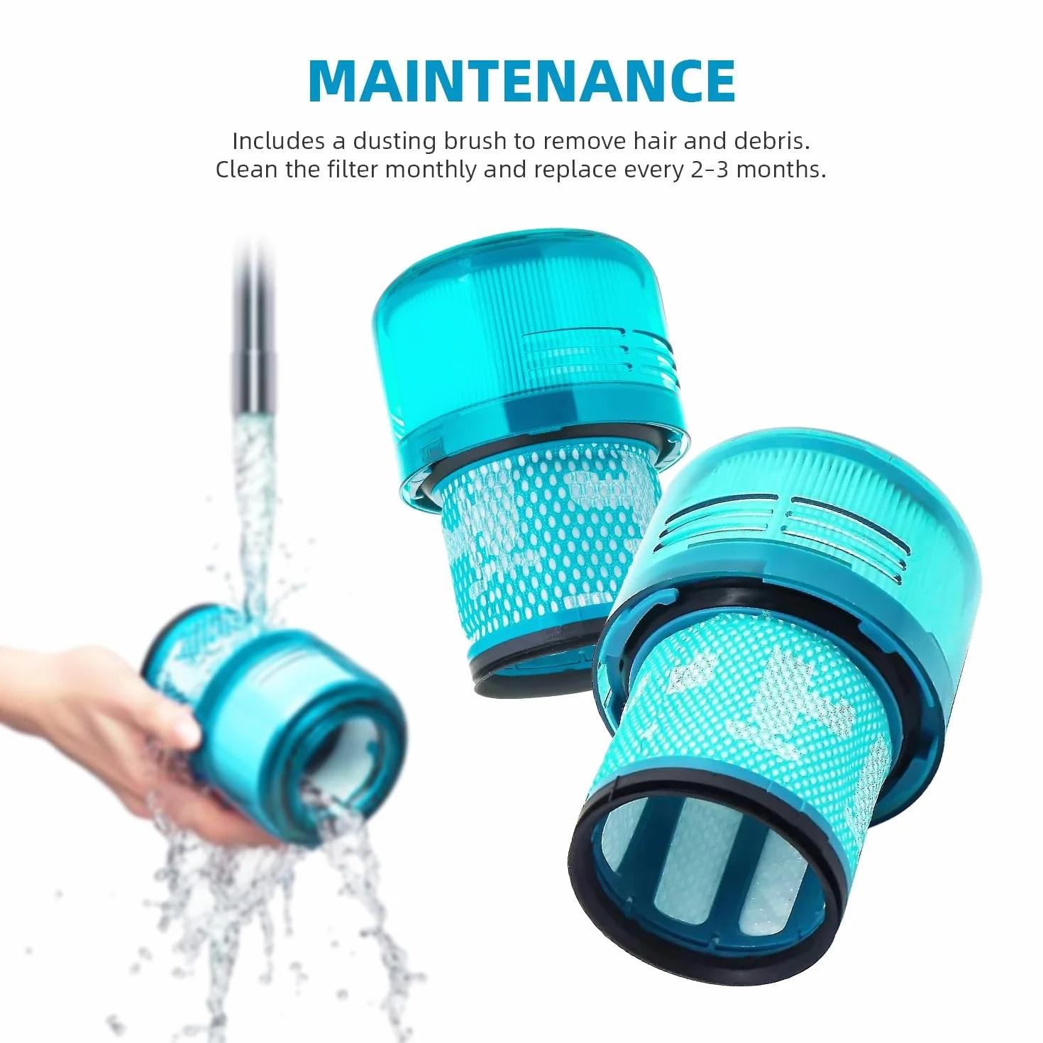 Części zamienne do filtrów próżniowych premium kompatybilne z Dyson V15 Detect, V15 Detect Absolute, V15 Detect+, V11 Animal, V11 Torque Drive Porównaj z częścią 970013-02 i 970013-03 (3