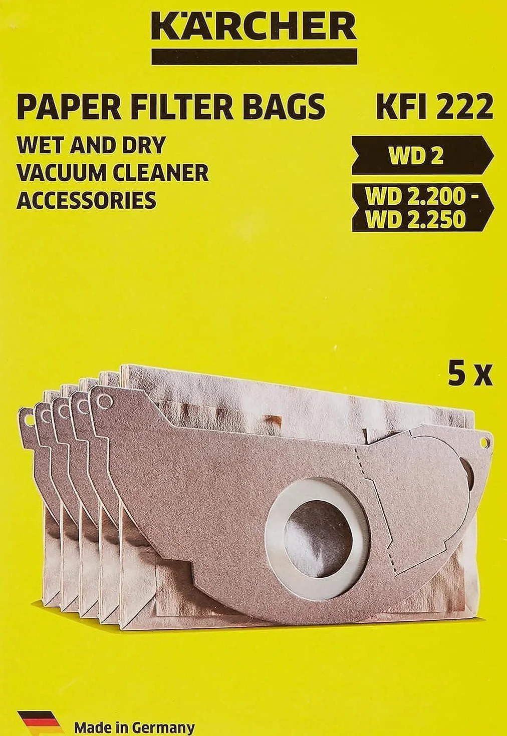 Kärcher Papierowe torebki filtracyjne do WD 2 ( 5 szt.)