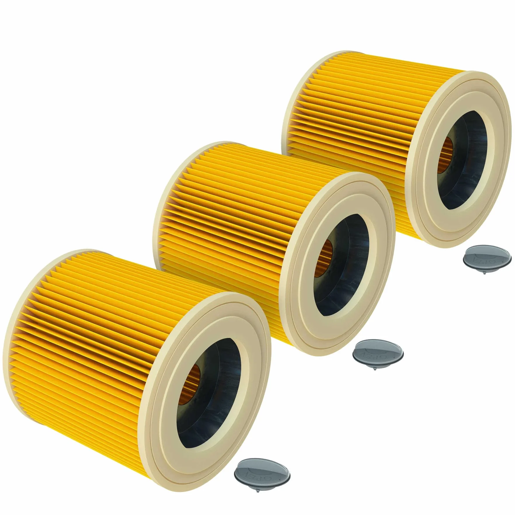 vhbw 3 x wkłady filtrujące do odkurzacza Kärcher MV 3 Premium, MV 3 P Extension Kit jak 6.414-552.0.
