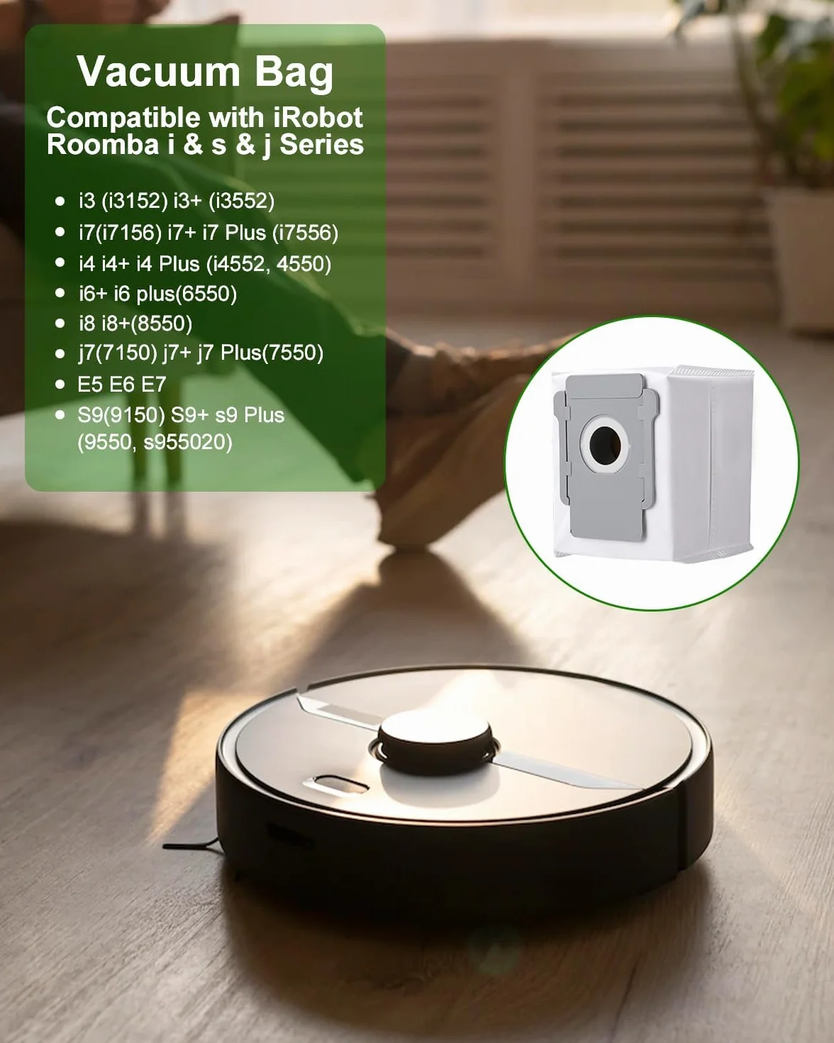 10 worków do odkurzaczy iRobot Roomba i7, i7+, i3, i3+, i4, i4+, i6, i6+, j7, j7+, s9, s9+, E5 E6 E7, akcesoria wymienne do stacji ssącej do Roomba Clean Base modele serii i-/s-/j