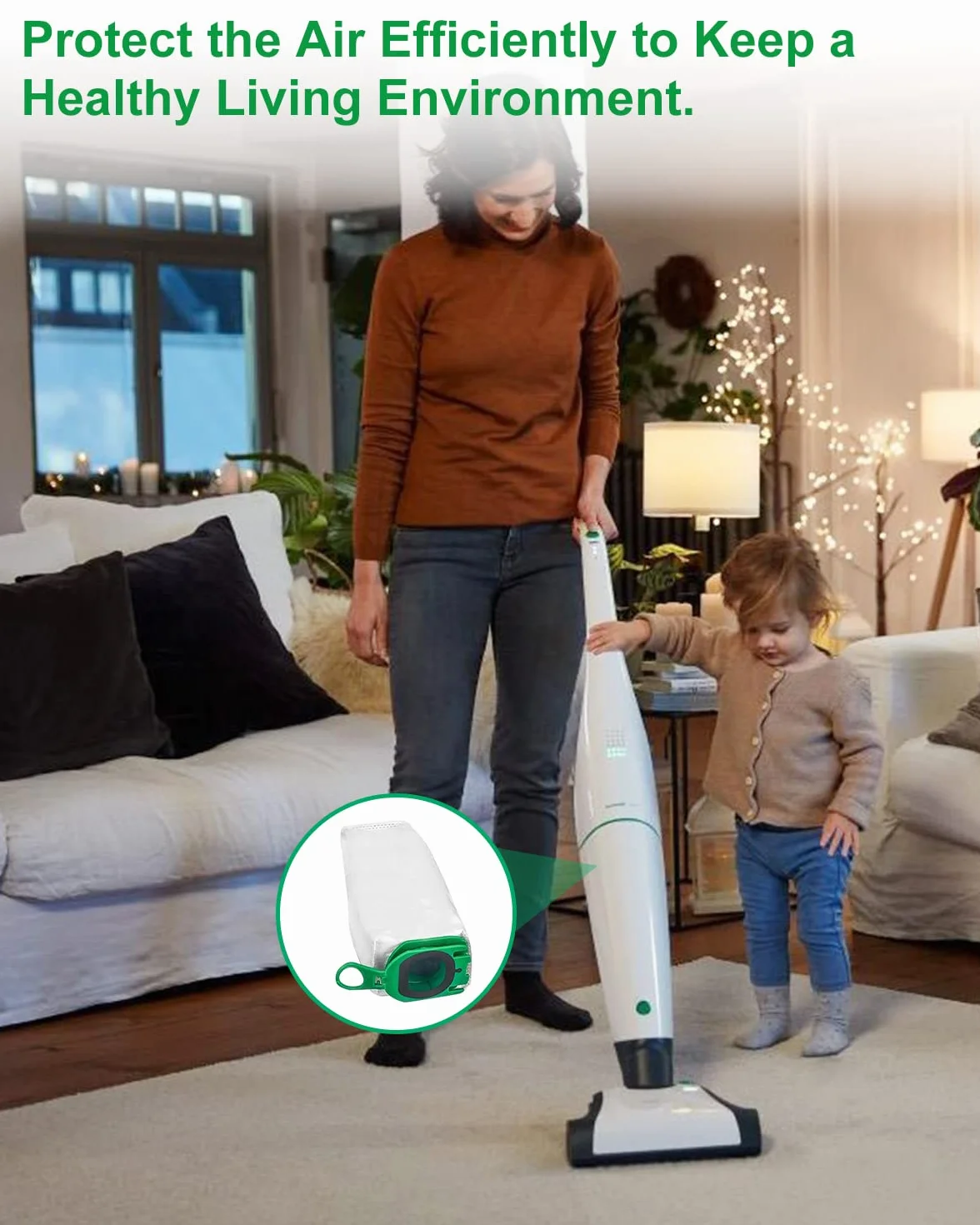 Worki do odkurzacza Vorwerk, 10 sztuk, z 2 filtrami silnika i szczotką premium do filtra odkurzacza, worek na kurz do odkurzacza Kobold VB100