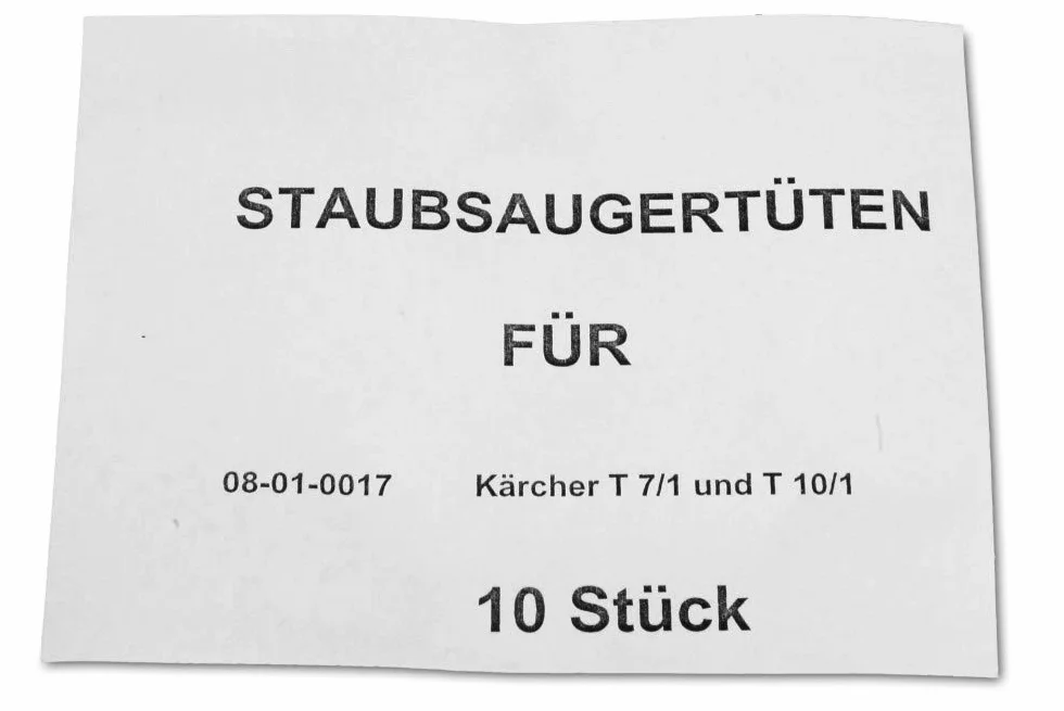 10 worków do odkurzacza pasujących do Kärcher T7/1, T9/1, T10/1 - Made in Germany - wielowarstwowe