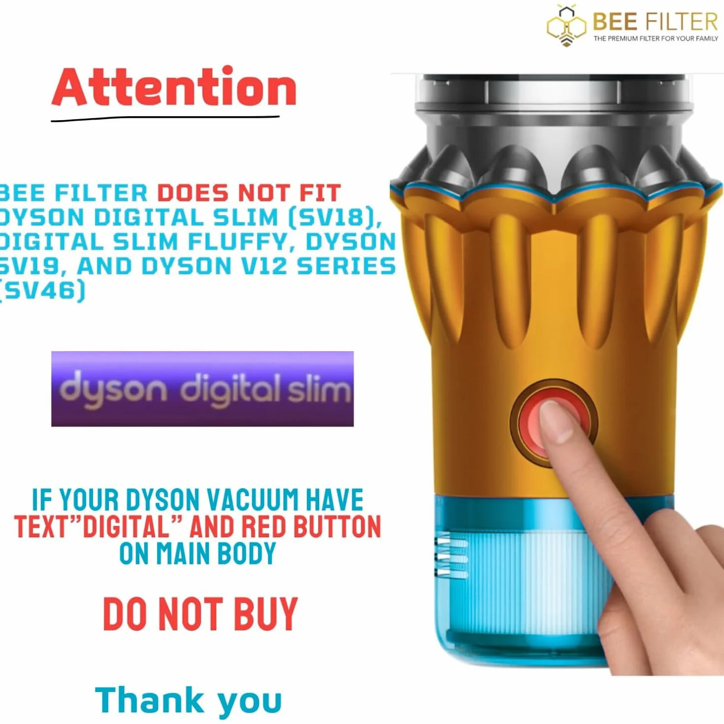 Części zamienne do filtrów próżniowych premium kompatybilne z Dyson V15 Detect, V15 Detect Absolute, V15 Detect+, V11 Animal, V11 Torque Drive Porównaj z częścią 970013-02 i 970013-03 (3