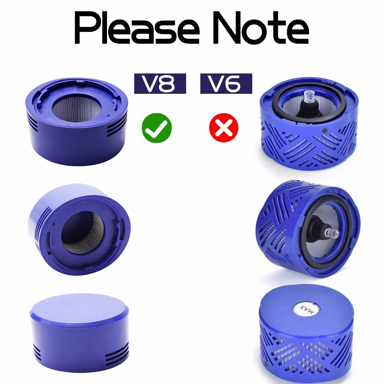 Filtr V7 V8 do Dyson, V7 V8 zastępuje filtry i filtr wstępny do Dyson V8 V7 Pre-Filter, filtr wstępny silnika, 3 filtry HEPA i 3 filtry wstępne V8 V7 zestaw filtrów zapasowych do Dyson