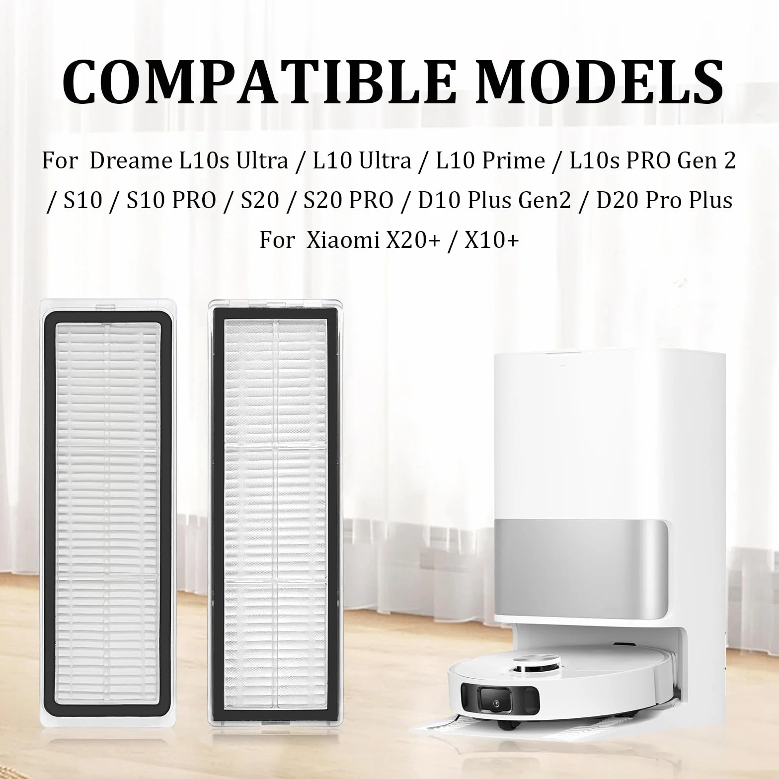 Filtr HEPA akcesoria do Xiaomi X20+/X10+, do Dreame D20 Pro Plus/D10 Plus Gen2/L10s Plus Gen 2/L10s Ultra/L10 Prime /D10s Plus/L10s Pro/L10 Ultra/S10/S10 Pro/S20/S20 Pro część zamienna do odkurzacza