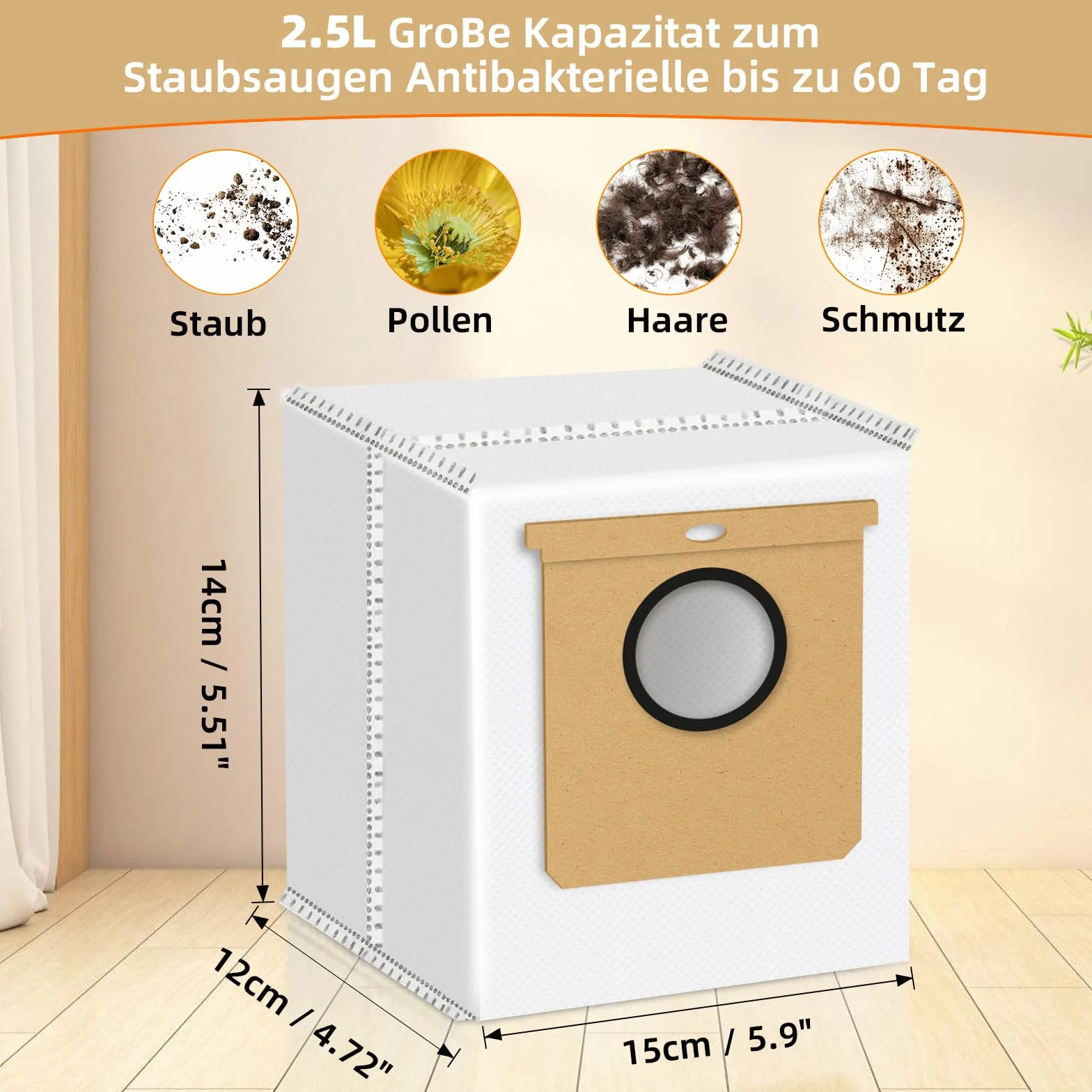 10 sztuk worków do odkurzaczy Eufy Clean L60 SES / L60 Hybrid SES / L50 SES, pojemność 2,5L, duże pojemności worki do odkurzacza 2 W 1 zamienniki do stacji ssącej