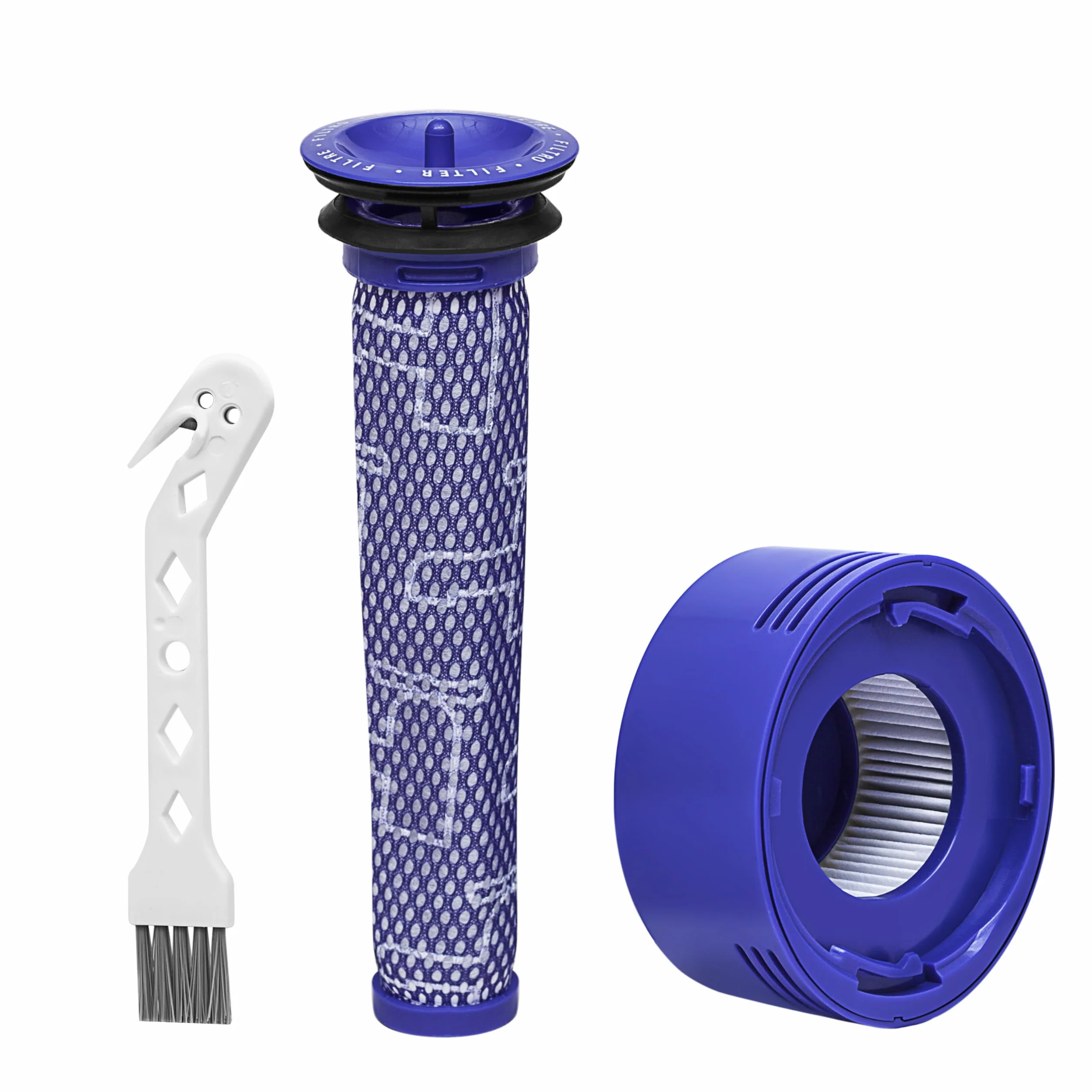 1 filtr wstępny i 1 zestaw zastępczy filtra końcowego do odkurzacza bezprzewodowego Dyson V7, V8 Animal i V8 Absolute, zastępuje część # 965661-01 i 967478-01 - 2 filtry z 1 szczotką