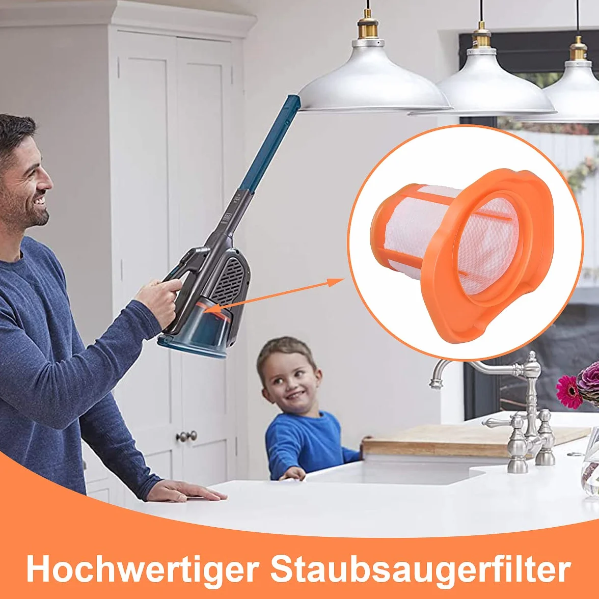 3 filtry do Black+Decker BHHV520BT BHHV520BFP BHHV320B BHHV320J BHHV520BF BHHV520JF akumulatorowy odkurzacz ręczny, części zamienne, filtr wymienny, możliwość prania