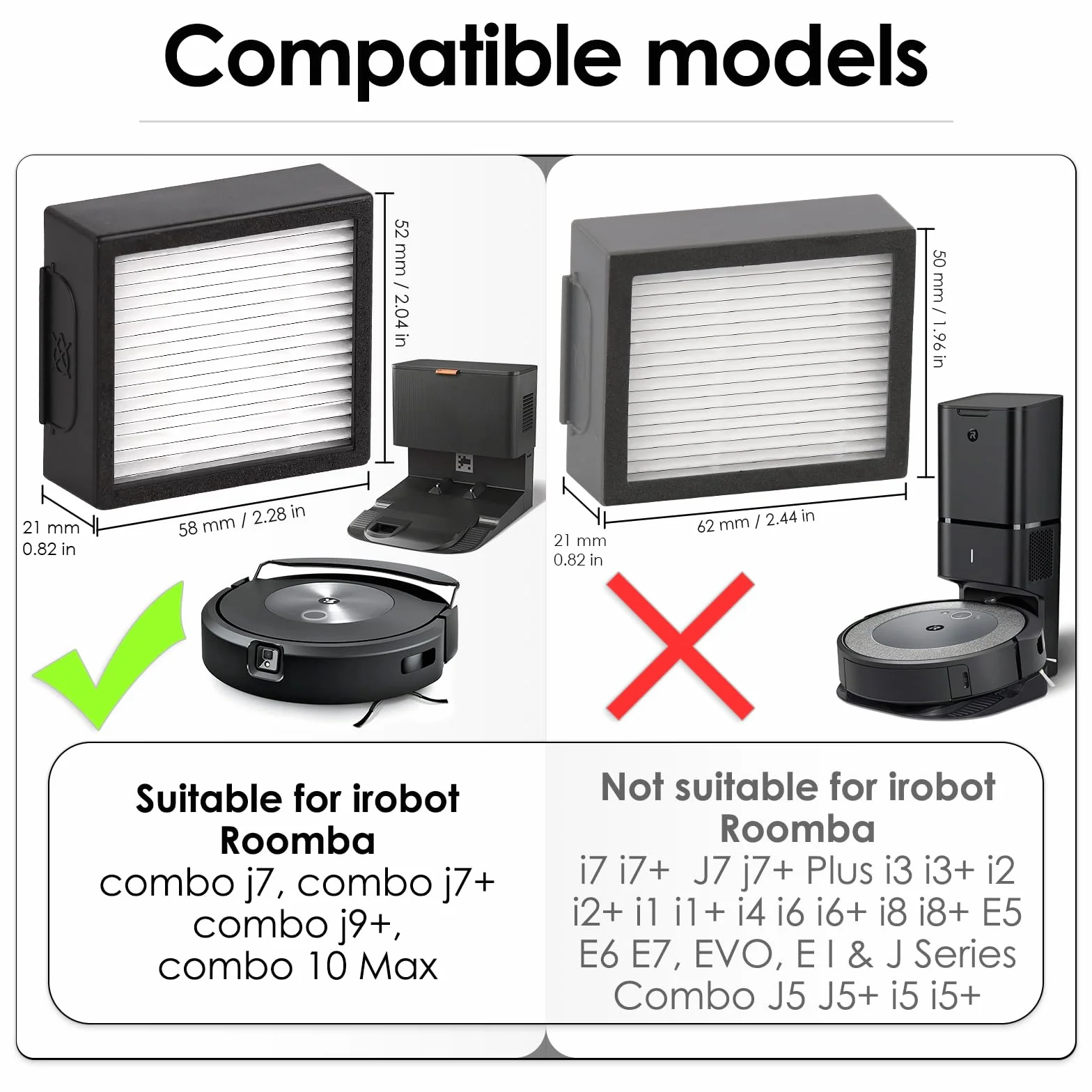 (3 sztuki) Wymienny filtr HEPA kompatybilny z iRobot Roomba Combo j7/ Combo J7+ plus/Combo j9+/ Combo 10 Max, części do odkurzaczy, 3 filtry. (NIE DLA Combo j5 j5+)