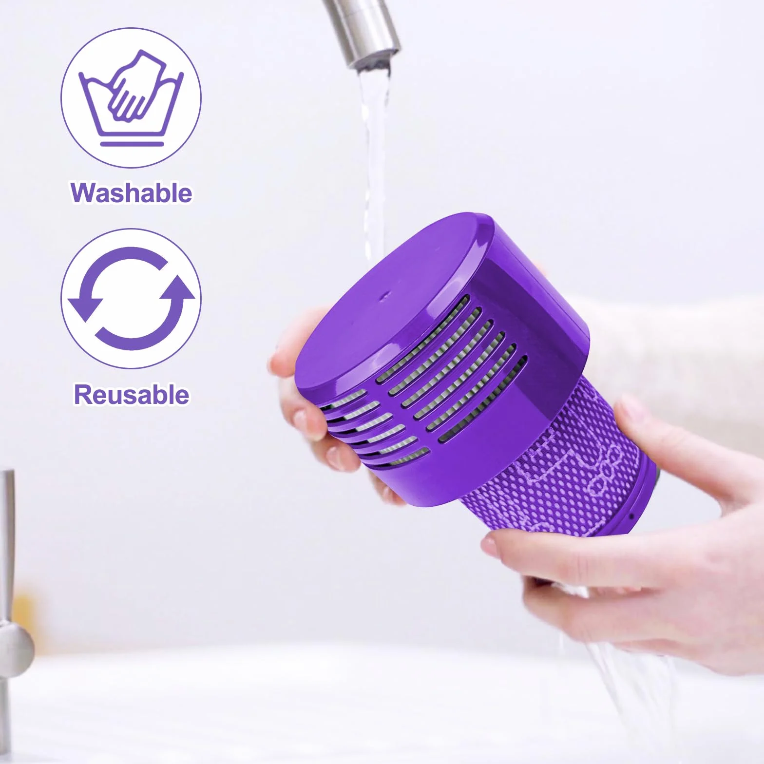 Fousenuk 2 sztuki filtrów kompatybilnych z Dyson V10, filtr do odkurzacza, filtr zastępczy, oryginalny filtr, bezprzewodowy filtr cyklonowy, zwierzęta, całkowicie czyste części zamienne, do