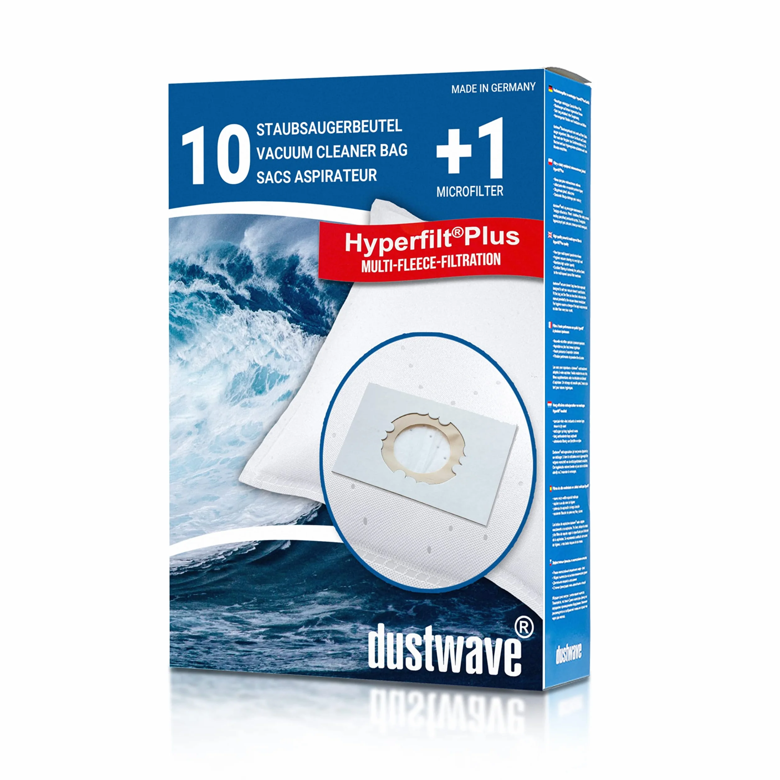 10 worków do odkurzacza pasujących do odkurzacza podłogowego Clatronic BS 1288, antracyt/zielony/dustwave® markowe worki do odkurzacza Made in Germany + w zestawie mikrofiltr