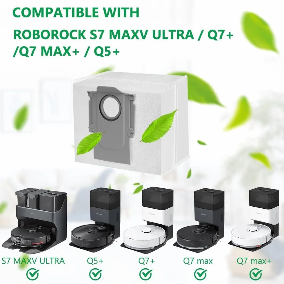 8 sztuk zapasowych worków do Roborock Q5+/Q5 Pro+/Q7+/Q7 MAX/Q7 MAX+/Q8 Max+/S8 Pro Ultra/Q5 Max+, zamiennik pyłoszczelny torby z włókniny, worki na kurz o dużej pojemności