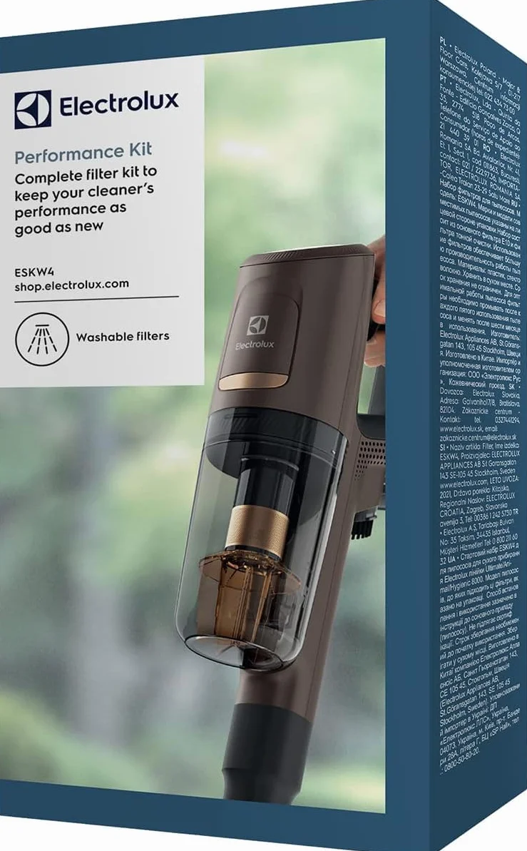 Electrolux Zestaw wydajności ESKW4 Performance Kit, pasuje do odkurzacza Electrolux Cordless 800, zmywalny filtr, 1 filtr do drobnego pyłu, 2 filtry progresywne