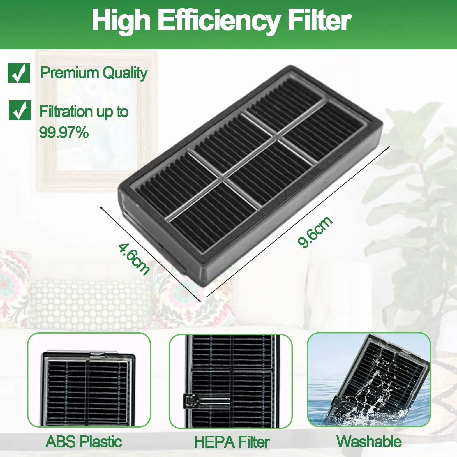 Filtr Hepa kompatybilny z Dreame L40 Ultra AE4/L10s Pro Ultra Heat/ L10s Ultra Gen 2/X40 Ultra Complete/X40 Master/L40 Ultra/X30 Ultra, do Mova P50 Pro Ultra/E30 Ultra, 6 sztuk