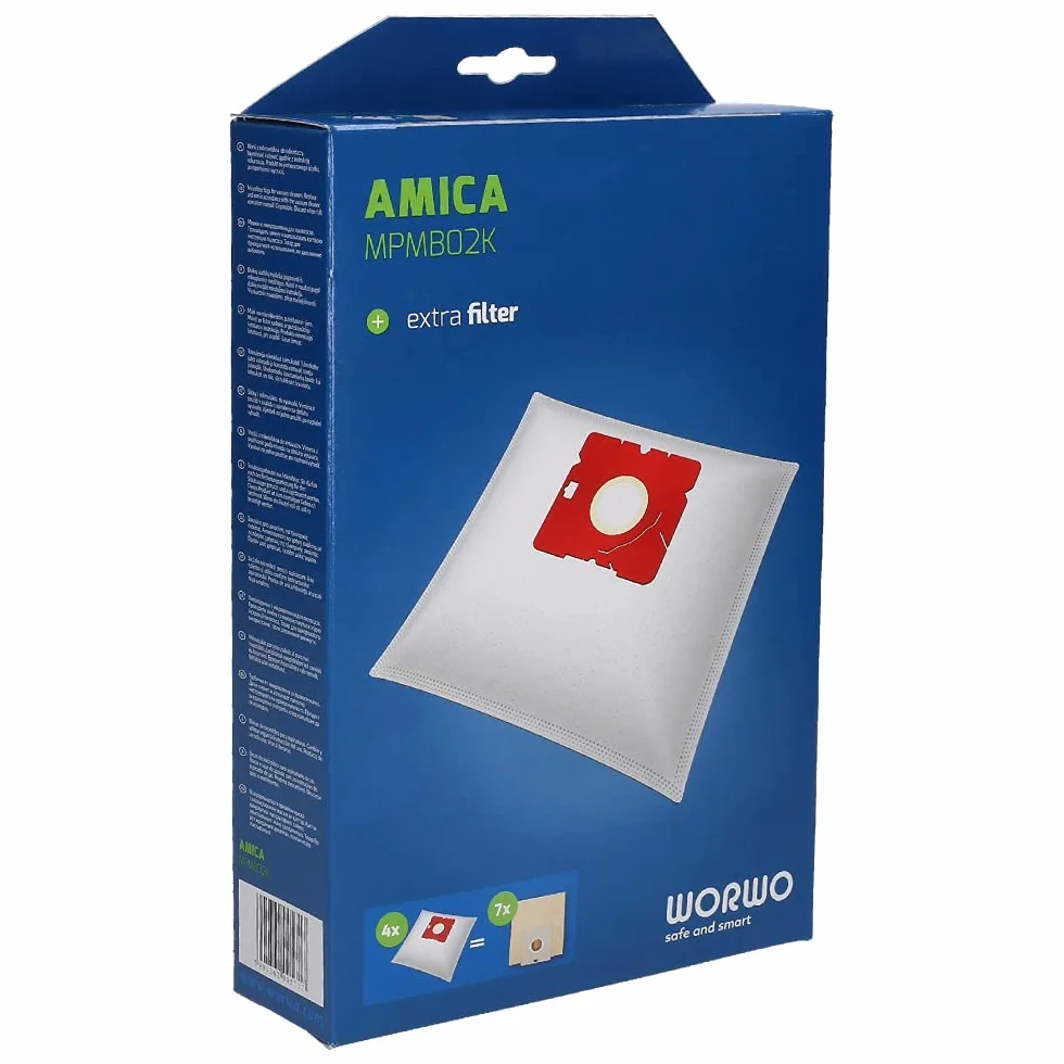 Wessper 12x Syntetyczne Worki do Odkurzacza AMICA ZONDA VP 1051 VP 1052 Fen Turbo VM2062 VM1032 VM1033, VM1034 VM1035 MPMB02K VM BEKO VCC34801AW VIENTO VI 2033