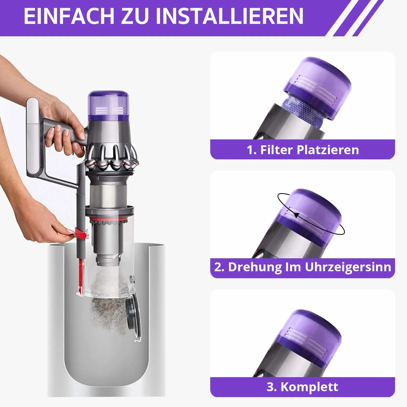 Filtr do Dyson V11, V15, SV14, SV17, SV22, Detect Animal Absolute Extra Pro Torque Drive Vacuum, Zamiennik do Odkurzacza Bezprzewodowego, 2 Szt