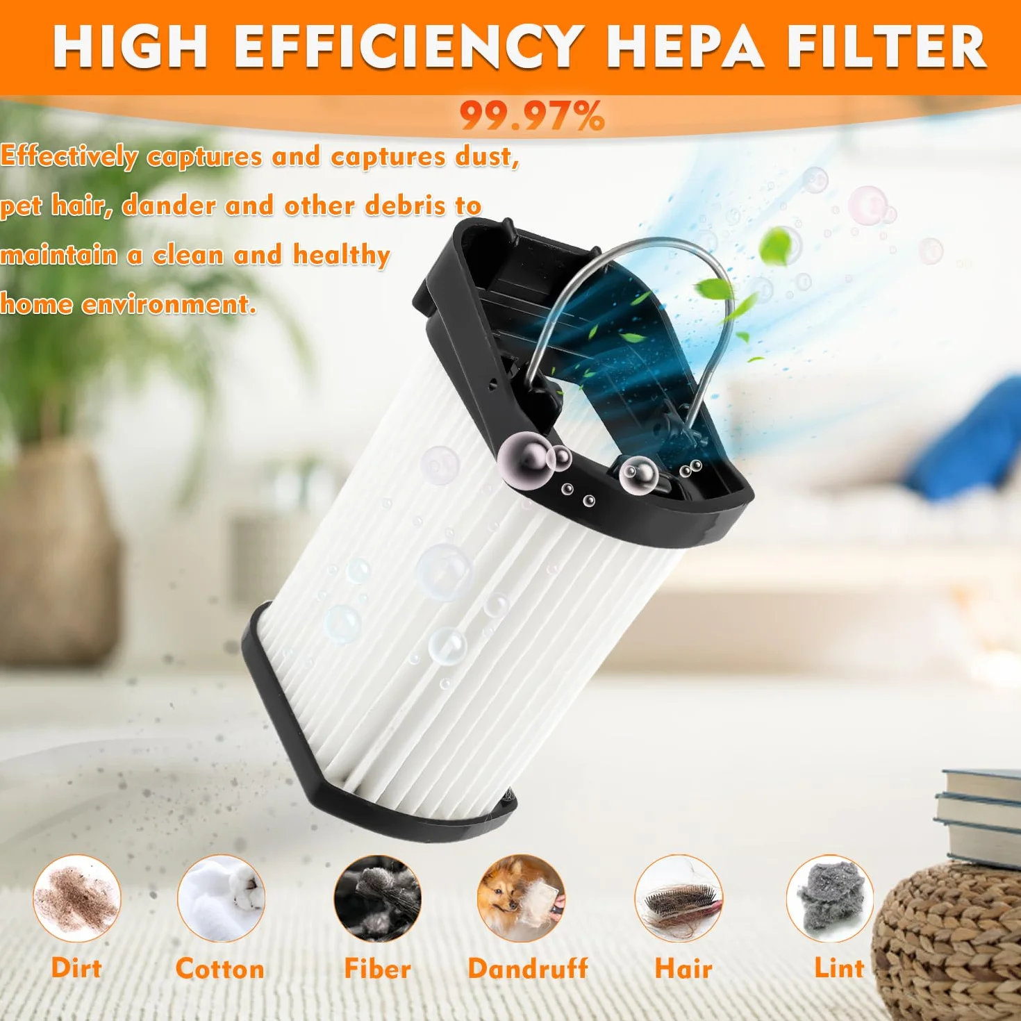 Filtr WV270 kompatybilny z akumulatorowym odkurzaczem ręcznym Shark WV270UK WV273UKT WandVac 2.0 (4 sztuki)