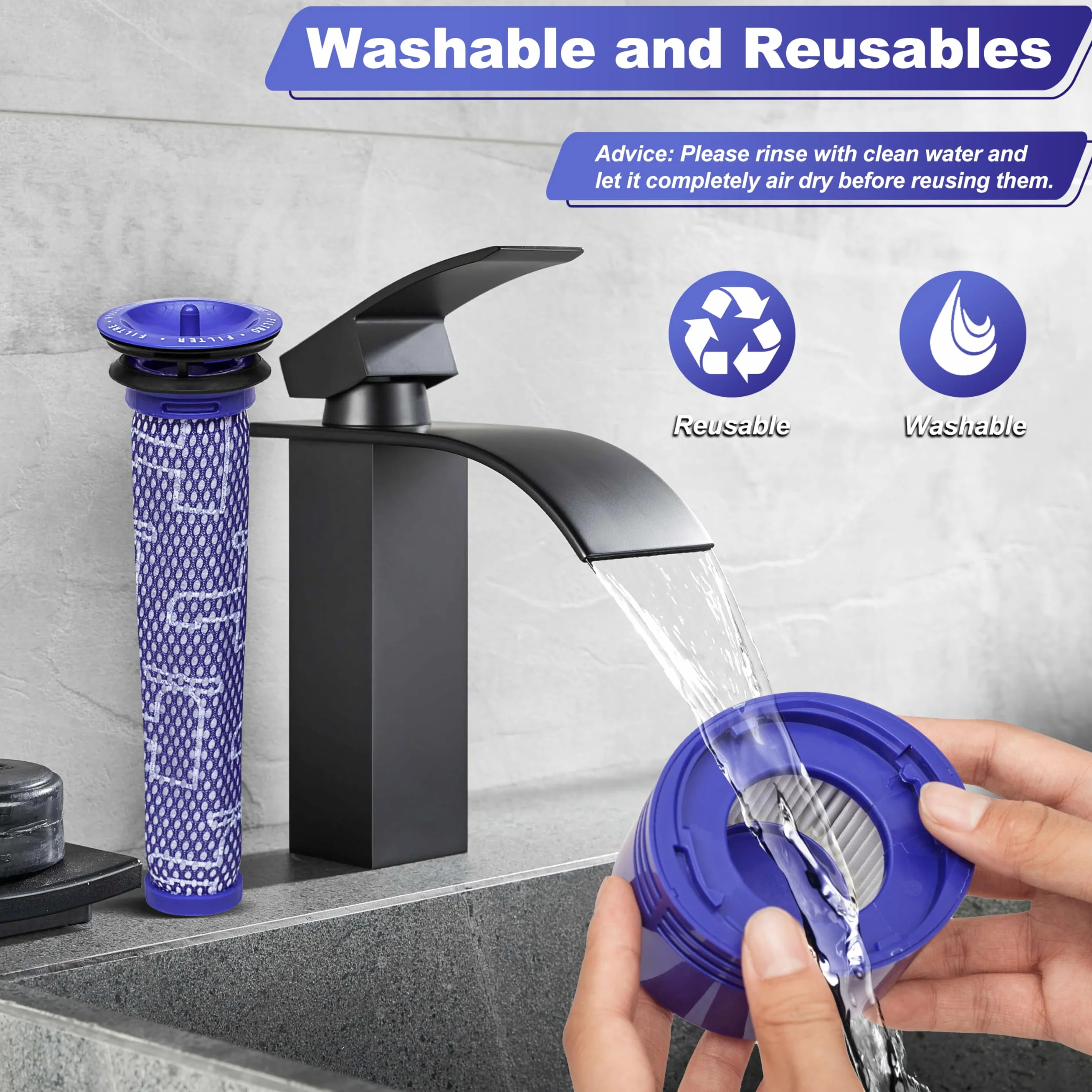 1 filtr wstępny i 1 zestaw zastępczy filtra końcowego do odkurzacza bezprzewodowego Dyson V7, V8 Animal i V8 Absolute, zastępuje część # 965661-01 i 967478-01 - 2 filtry z 1 szczotką