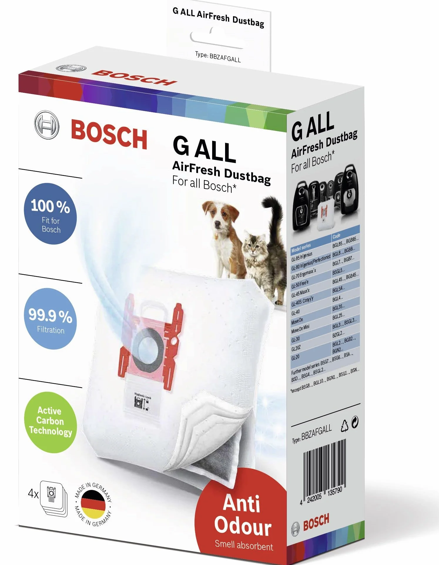 Bosch Worek do odkurzacza AirFresh G ALL 4SZT, BBZAFGALL