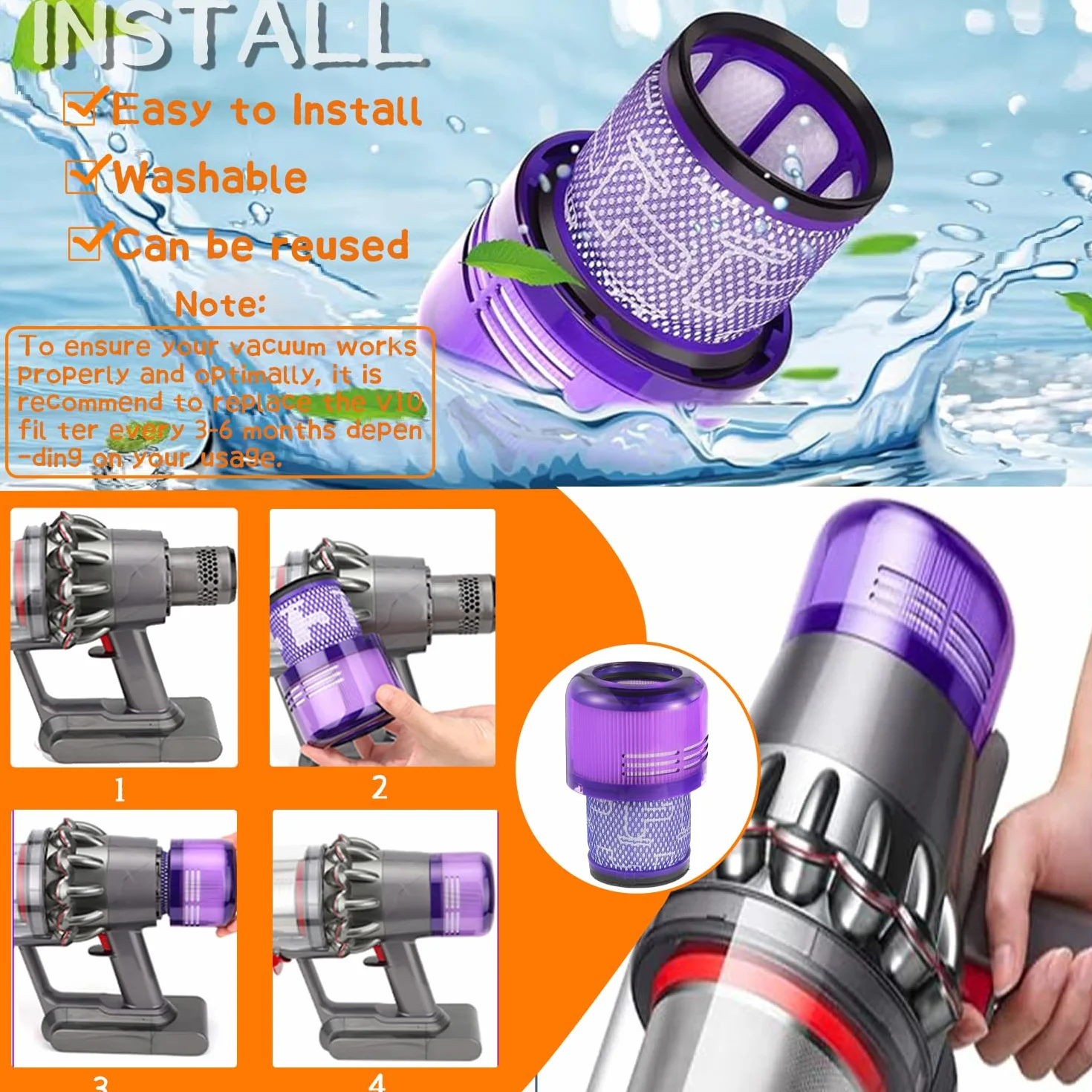 2-pak filtrów próżniowych V11 zamiennik dla Dy son V11 Animal, napęd momentu obrotowego V11, V11 Extra, V15 Detect V15s Detect bezprzewodowy filtr do odkurzacza, w porównaniu z częścią 970013