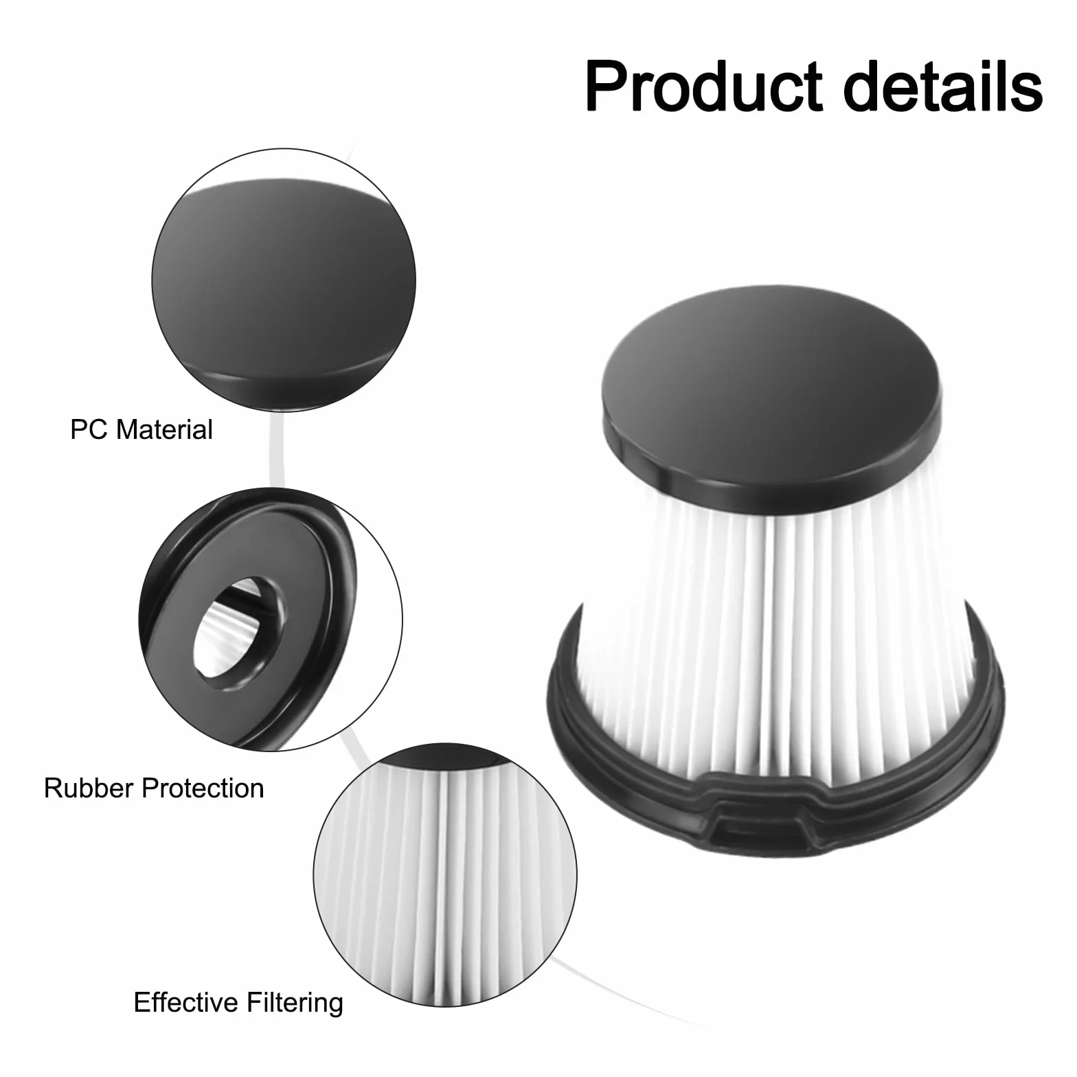 3-pak filtrów zamiennych do bezprzewodowego odkurzacza Shark Detect Pro IW3511 IW3120 IW1111 IW1120, zmywalny filtr próżniowy wielokrotnego użytku, akcesoria do odkurzacza