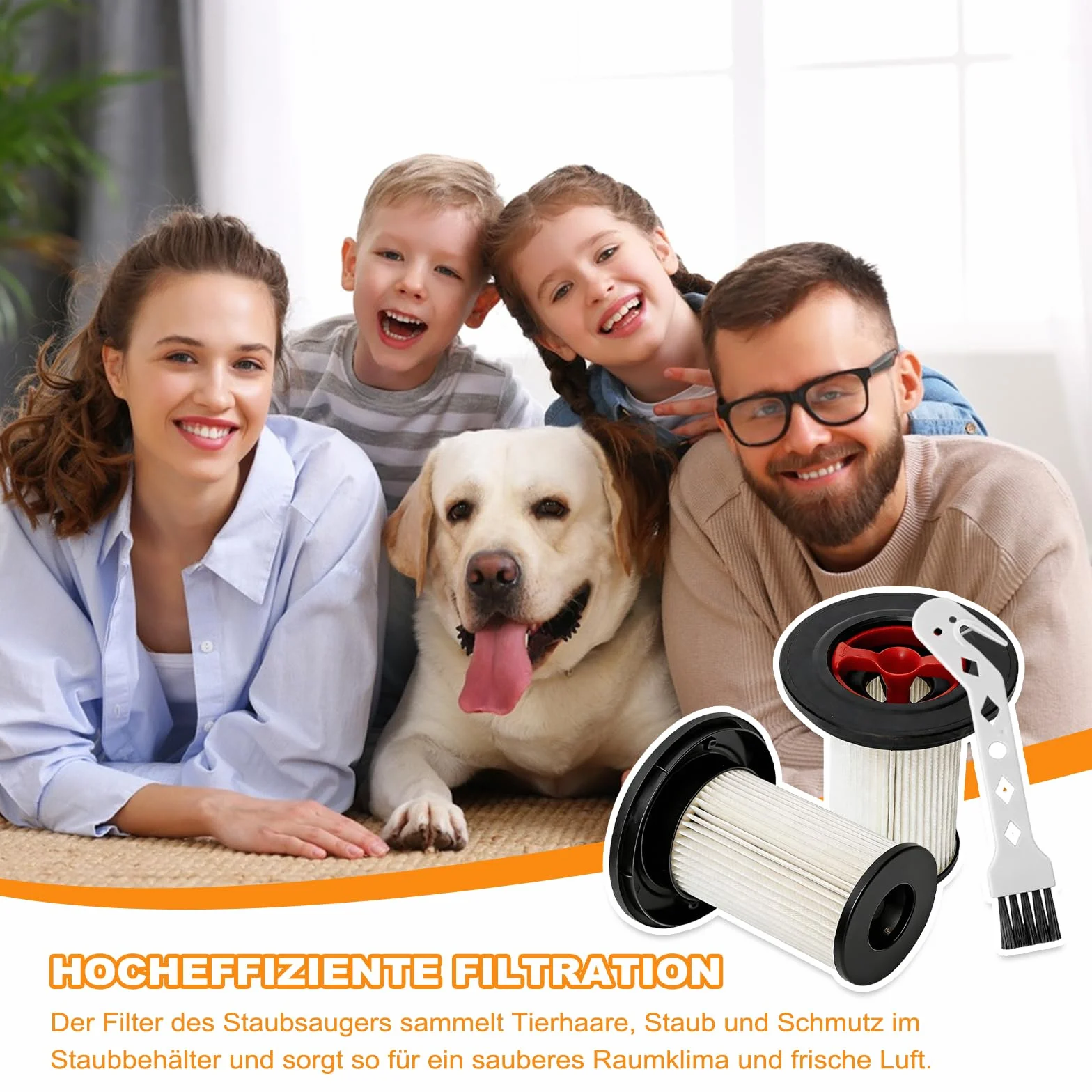 2 sztuki filtrów zamiennych kompatybilnych z odkurzaczem Bosch Unlimited Gen2 Series 8 z 2 filtrami szczotkowymi do czyszczenia, kompatybilny z filtrem HEPA Bosch 12036642, 12023349