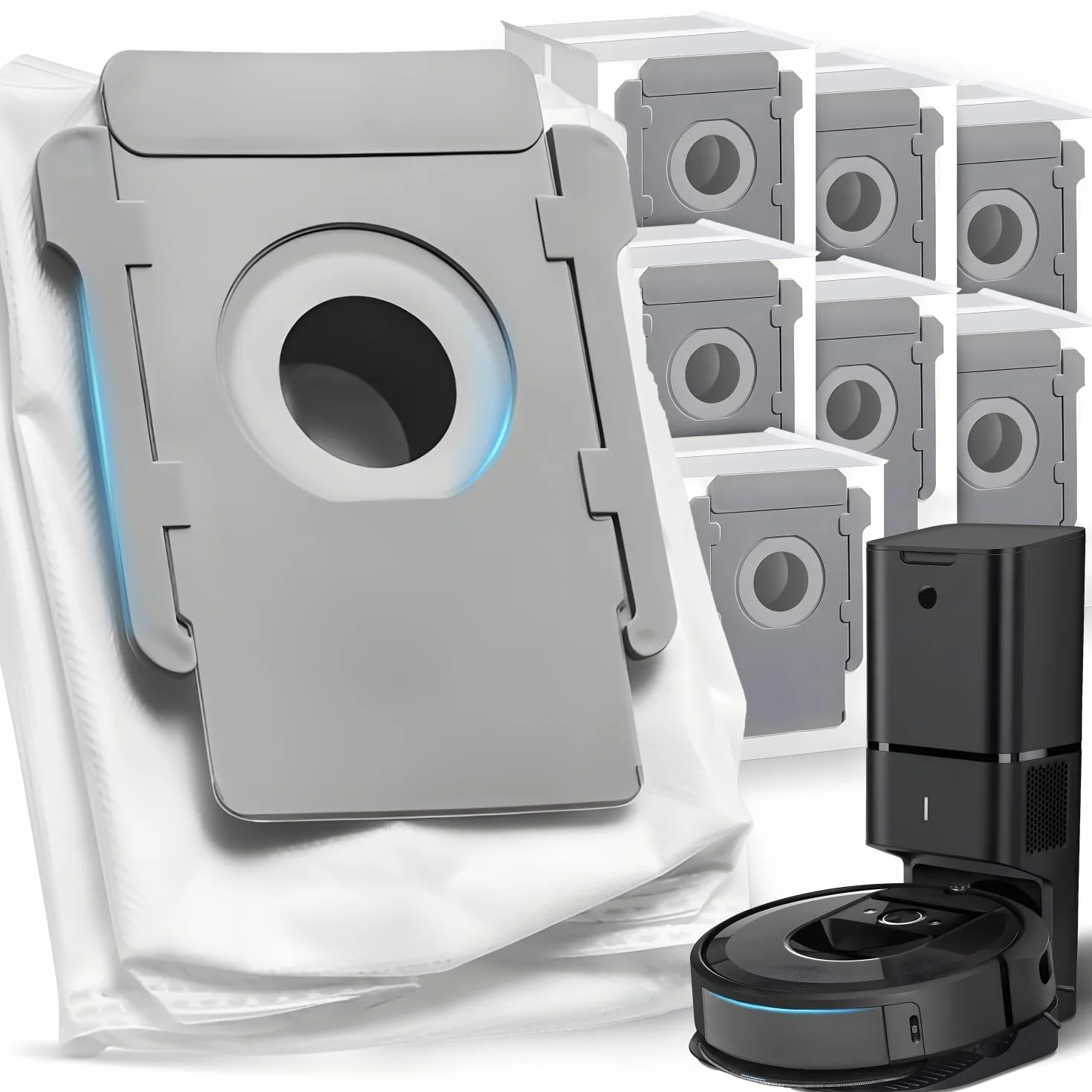 Retoo 8 worki do odkurzacza Kompatybilne z iRobot Roomba i3+ i4+ i5+ J5+ I7 j7+ Clean Base Absaugstation Worki do odkurzacza Części zamienne, Zamienne worki do odkurzacza