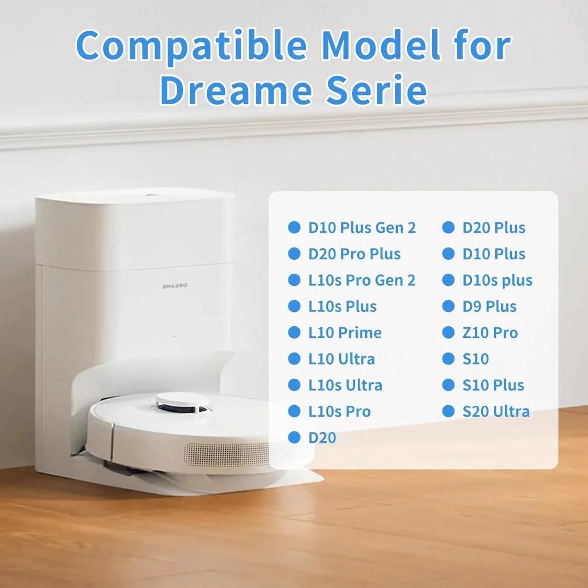 4 filtry Hepa do odkurzaczy automatycznych Dreáme D10 Plus, L10s Pro Gen 2, D20 Pro Plus i L10s Plus, kompatybilne z Dreame D10 Plus i L10s, nadają się do prania, wielokrotnego użytku