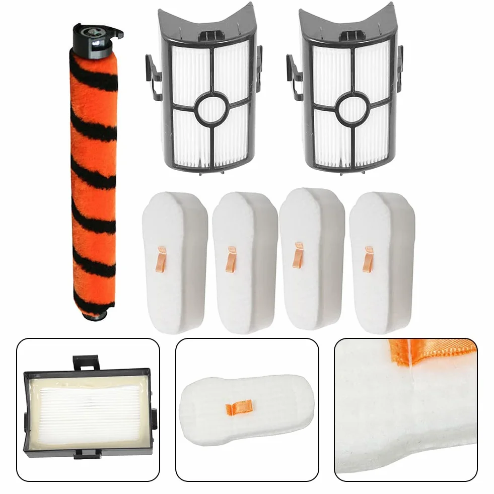 Szczotka rolkowa HEPA zestaw filtrów do odkurzacza przewodowego Shark HZ500 HZ500UK HZ500UKT (1 szczotka rolkowa, 4 pianki, 4 filce, silnik 2-słupkowy)