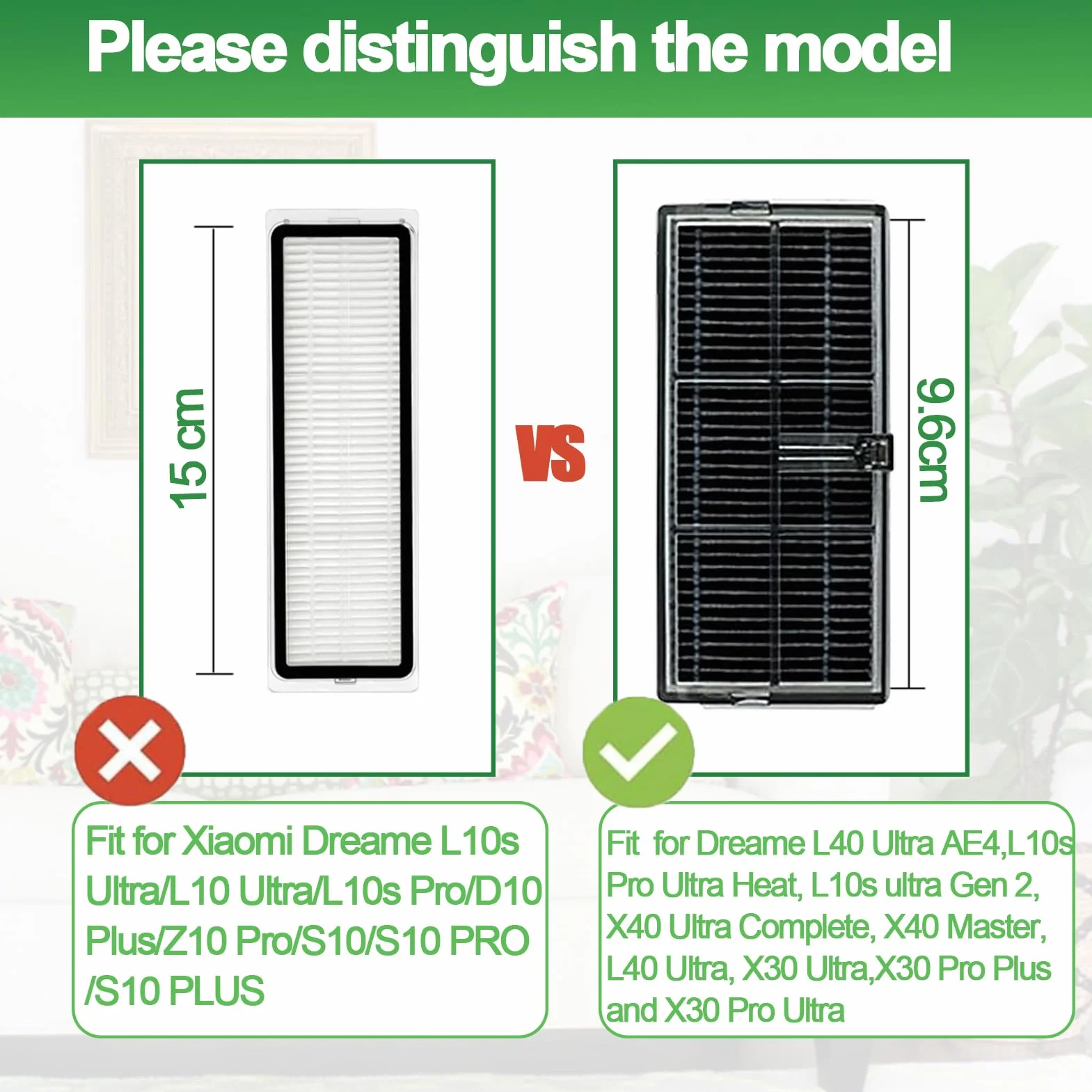 Filtr Hepa kompatybilny z Dreame L40 Ultra AE4/L10s Pro Ultra Heat/ L10s Ultra Gen 2/X40 Ultra Complete/X40 Master/L40 Ultra/X30 Ultra, do Mova P50 Pro Ultra/E30 Ultra, 6 sztuk