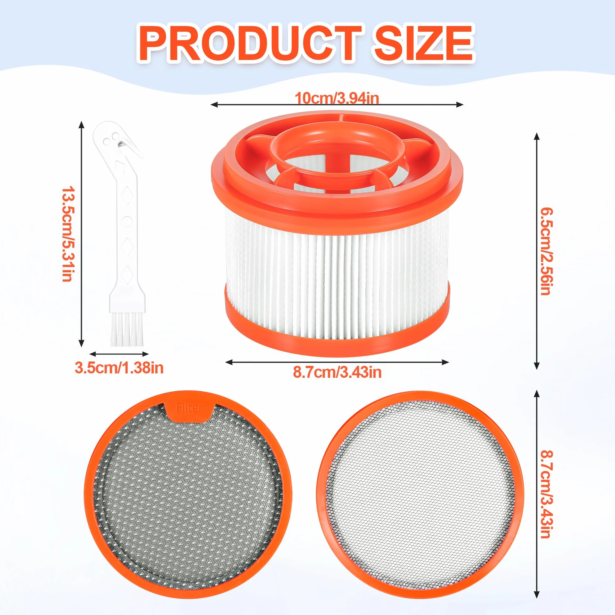 Zestaw filtrów i akcesoriów kompatybilnych z modelami Xiaomi Mi G10Plus/G10/G9Plus/G9 (1 filtr HEPA, 2 filtry wstępne, 1 szczotka do czyszczenia)
