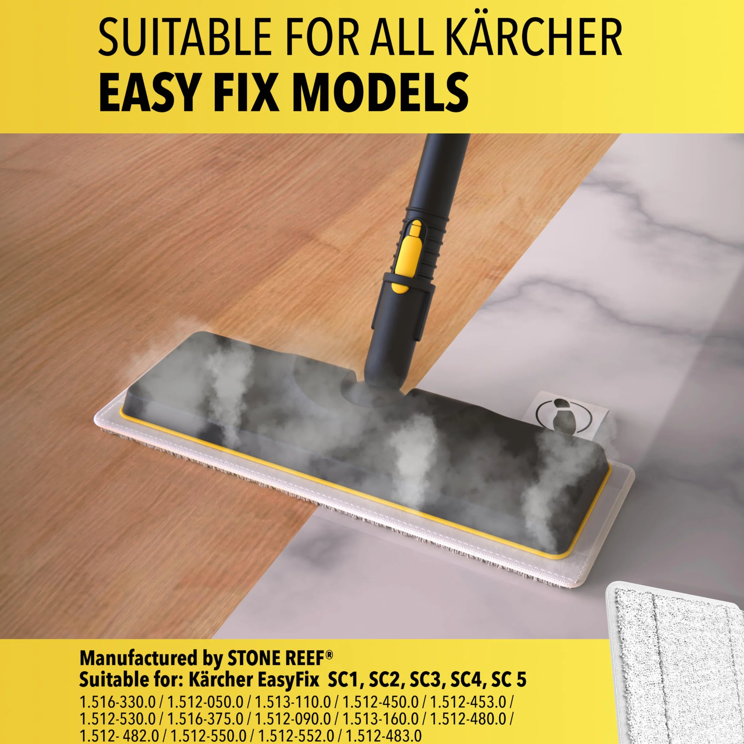 Odkurzacz parowy ściereczki zamienne do Kärcher [zestaw 5 sztuk], pasuje do modeli Kärcher EasyFix SC1-SC5