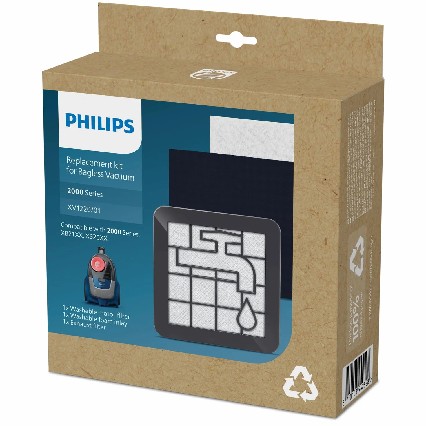 Philips Zestaw części zamiennych do odkurzacza bezworkowego z serii 2000, XV1220/01
