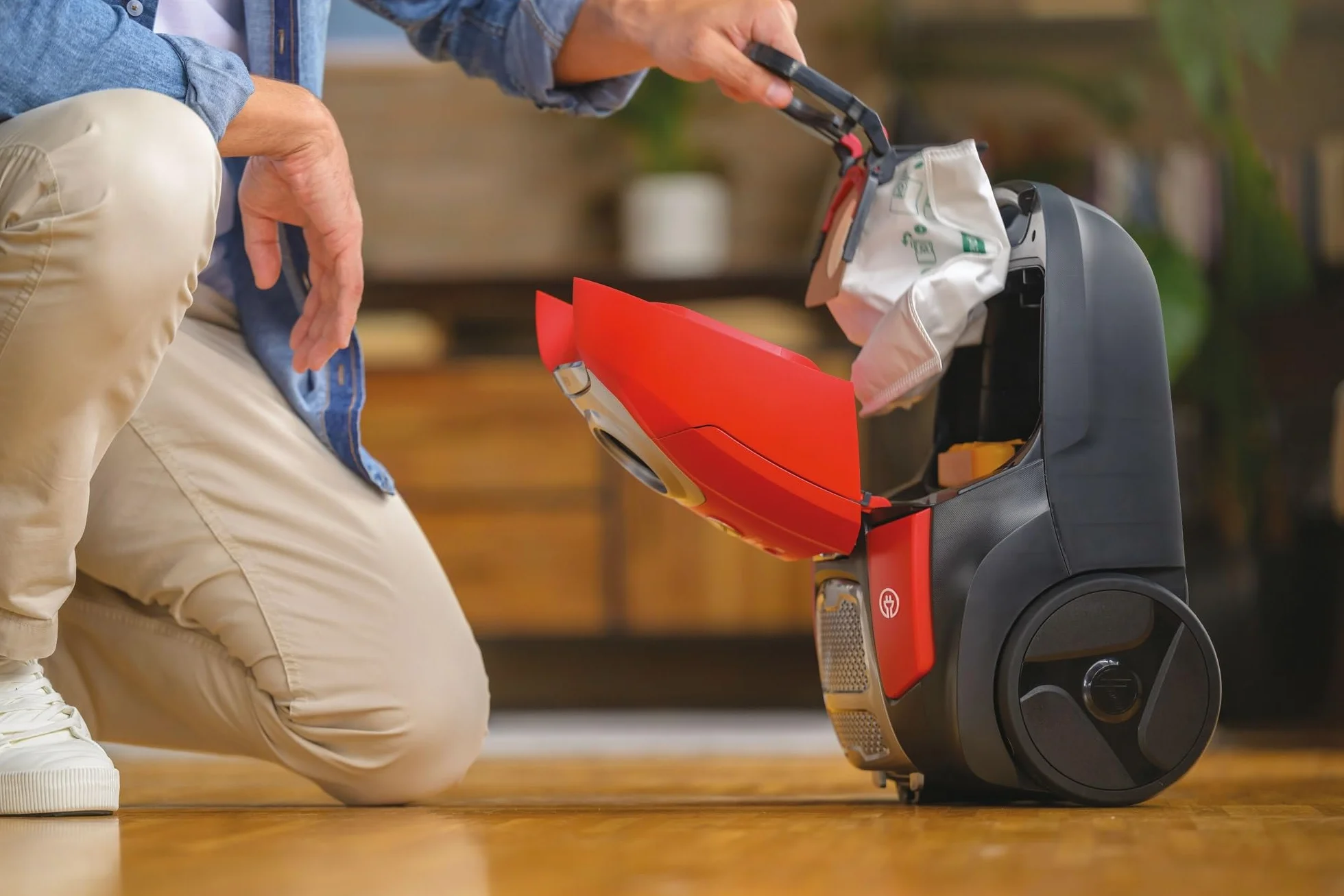 Hoover H89 worki do odkurzacza, oryginalne, z mikrofibry, czyste EPA, węgiel aktywny, antyzapachowy, dodatkowe filtrowanie, kompatybilne z Hoover H-ENERGY 500, 4 sztuki