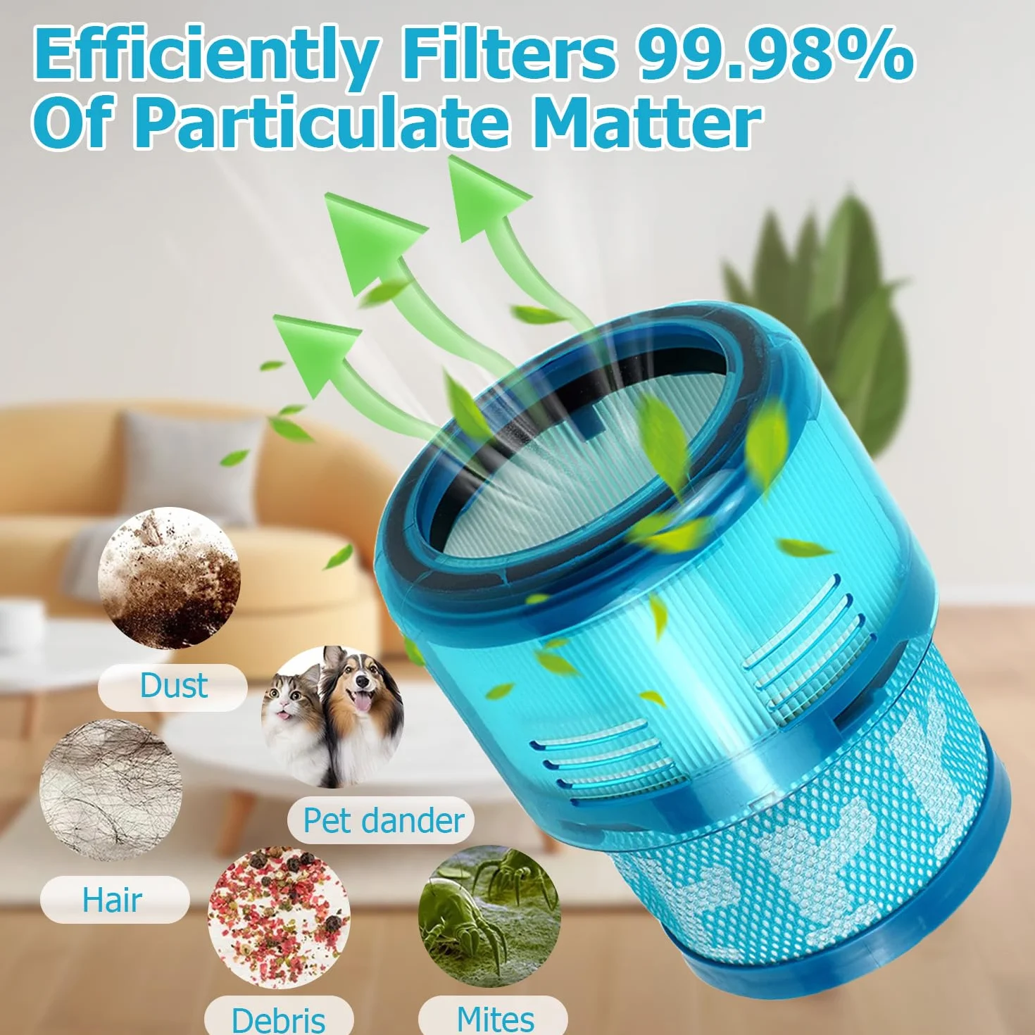 Gen5detect filtr HEPA kompatybilny z Dyson Gen5detect Absolute bezprzewodowy odkurzacz, części zamienne do prania, akcesoria do filtra Hepa, ze szczotką do czyszczenia, 2 sztuki