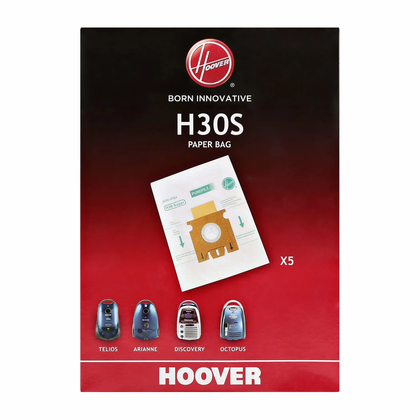 Hoover H30S Worki do Odkurzacza, Biały, 5 sztuk
