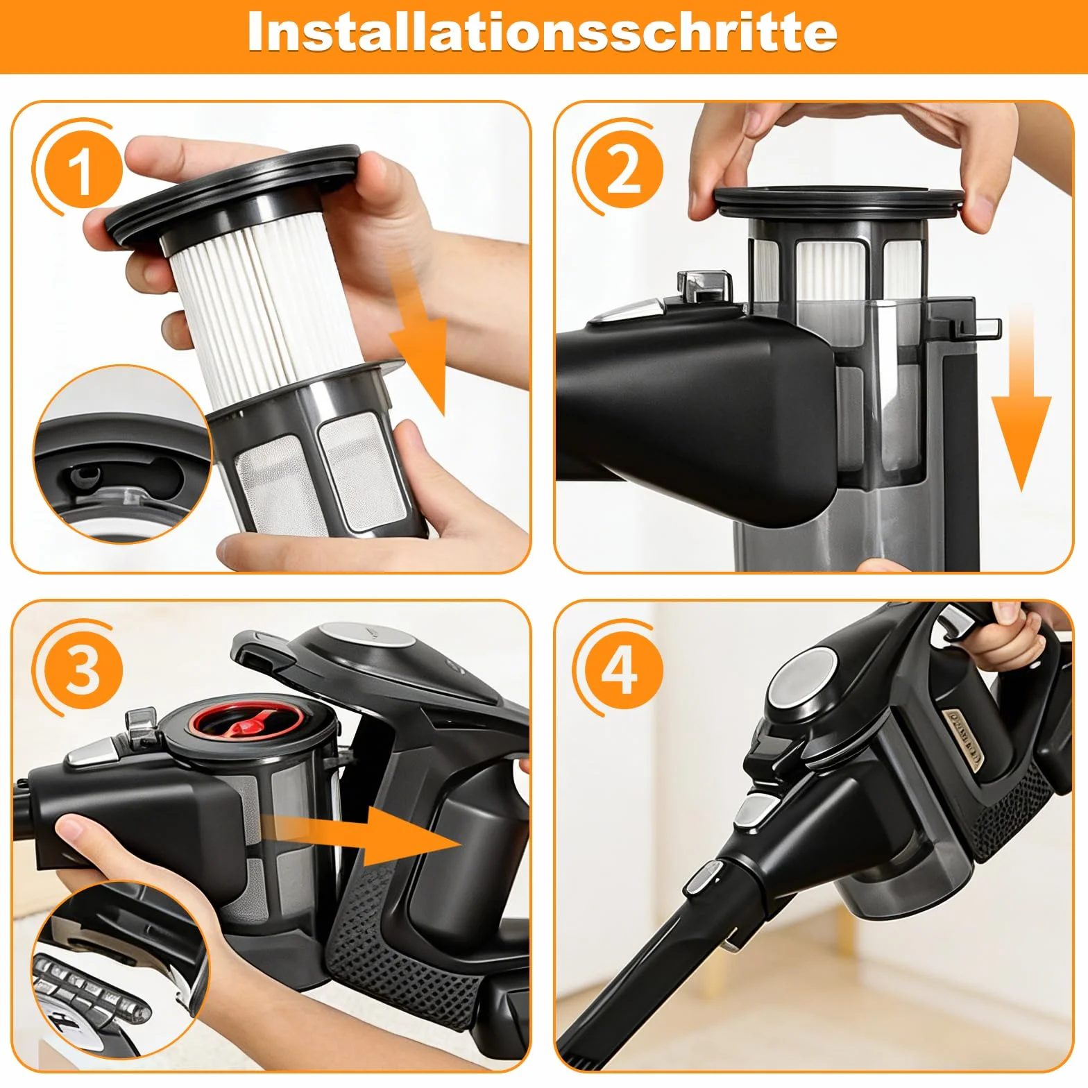 2 sztuki filtrów zamiennych kompatybilnych z odkurzaczem Bosch Unlimited Gen2 Series 8 z 2 filtrami szczotkowymi do czyszczenia, kompatybilny z filtrem HEPA Bosch 12036642, 12023349
