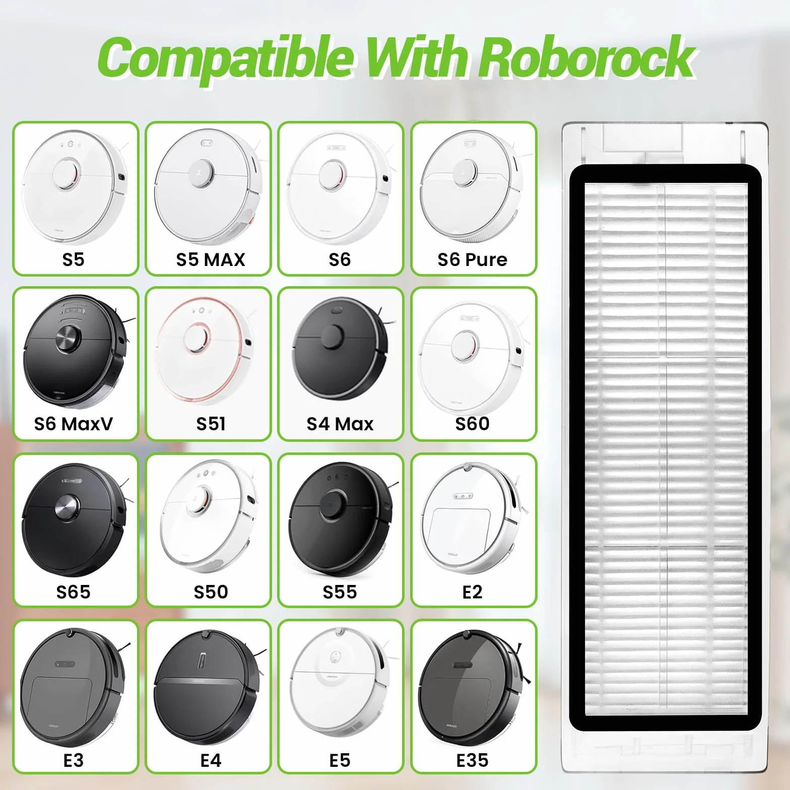 4 szt. Filtr HEPA do Xiaomi Roborock S6 S5 MAX S60 S65 S5 S50 S55 E25 E35 Akcesoria próżniowe