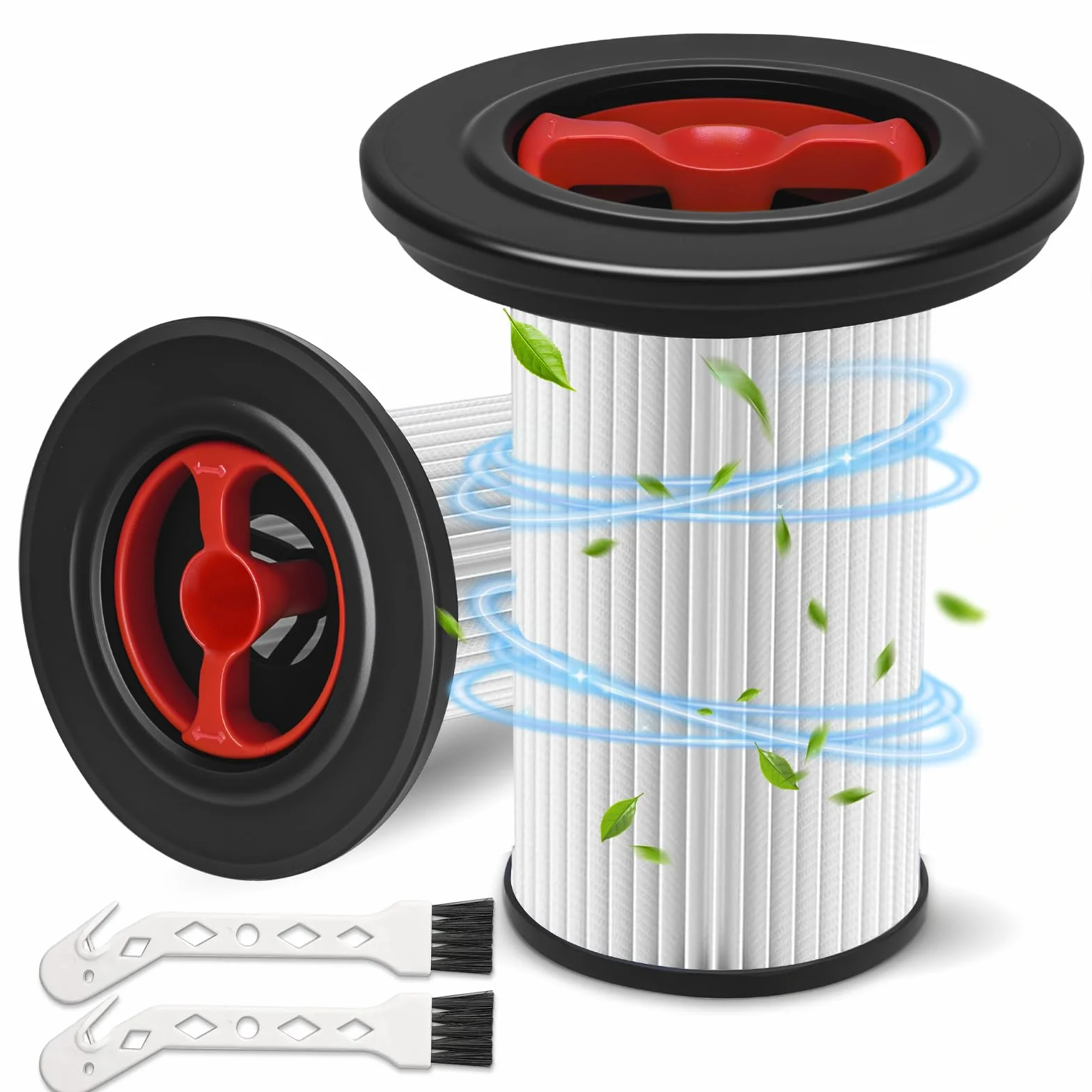 Zestaw 2 filtrów HEPA do odkurzacza Bosch Unlimited Gen2 Series 8 z 2 szczotkami do czyszczenia, filtr zamienny kompatybilny z Bosch 12036642, 12023349, 12023350, BBS i BCS