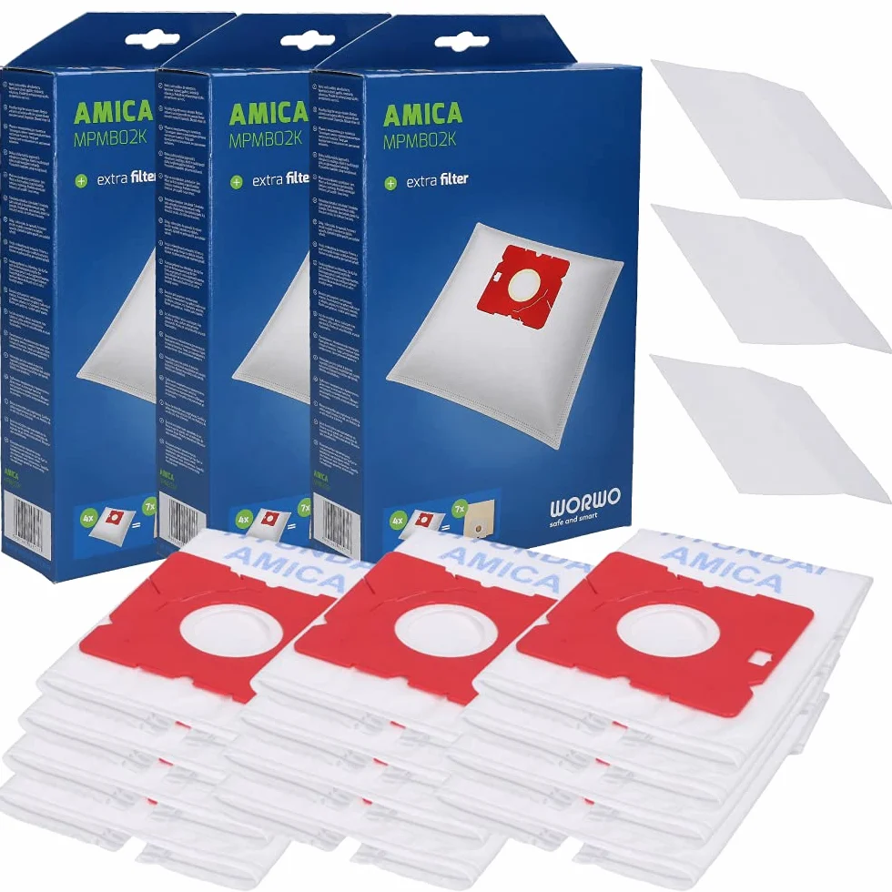 Wessper 12x Syntetyczne Worki do Odkurzacza AMICA ZONDA VP 1051 VP 1052 Fen Turbo VM2062 VM1032 VM1033, VM1034 VM1035 MPMB02K VM BEKO VCC34801AW VIENTO VI 2033