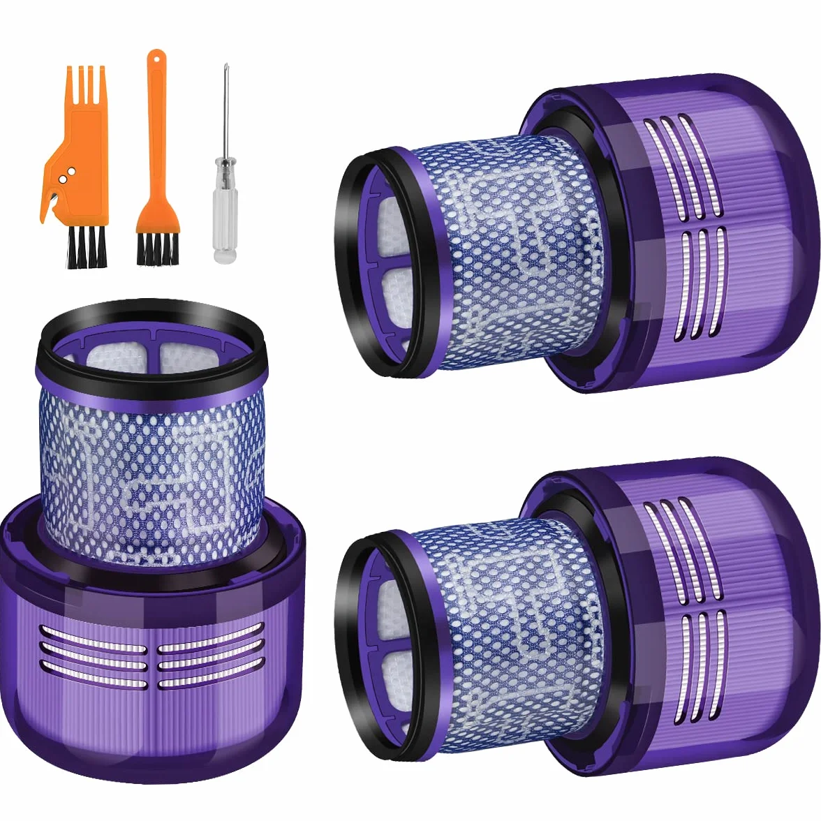 3 szt. filtr V11 do Dyson, filtry zamienne do Dyson V11 V15 SV14 Absolute Animal Detect Torque Drive ze szczotką do czyszczenia, zmywalny filtr próżniowy V11, części zamienne # DY-970013-02