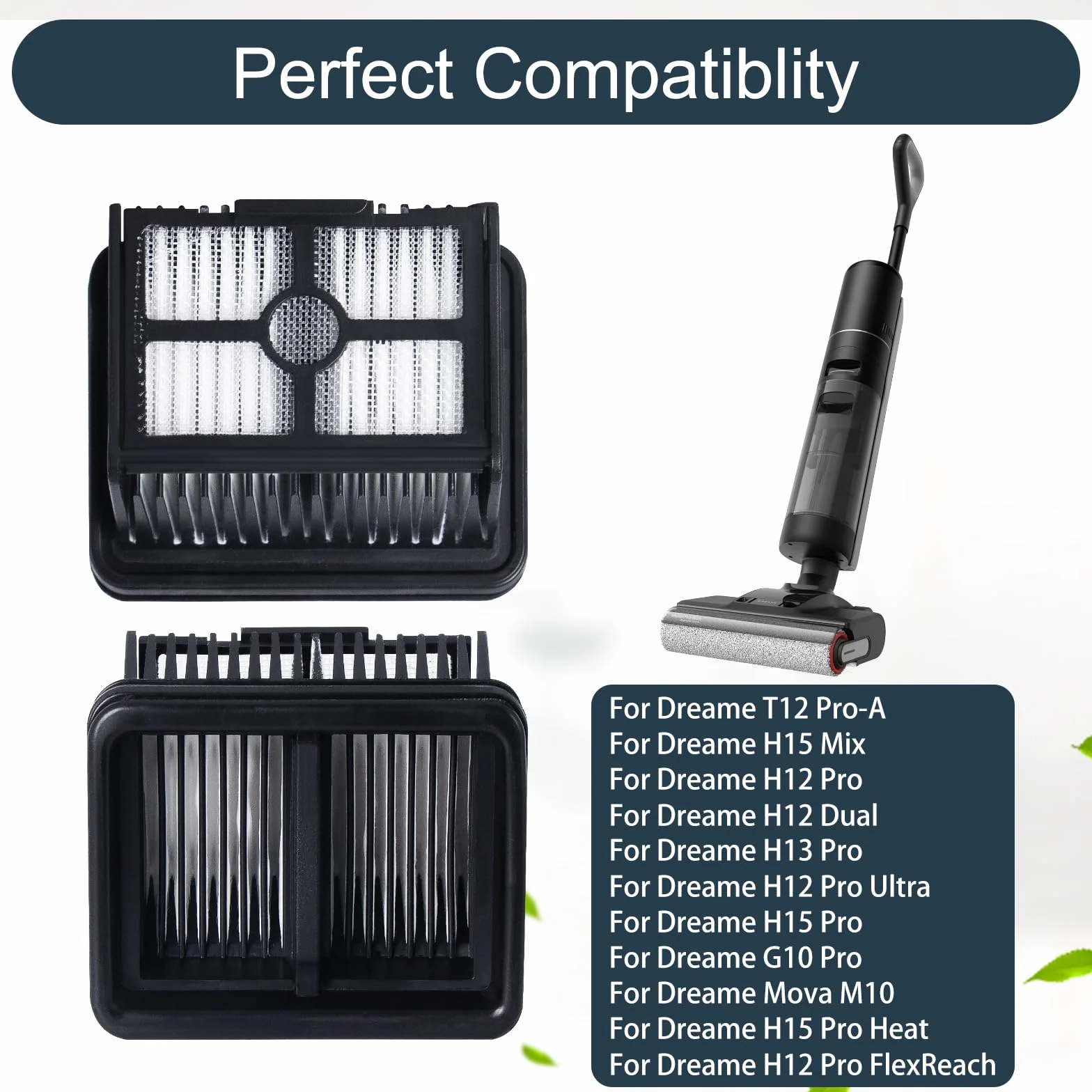 4 sztuki zapasowych filtrów HEPA do odkurzacza Dreame H12 Pro / H12 Dual / H12 Pro Ultra / H13 Pro/H15 Pro.