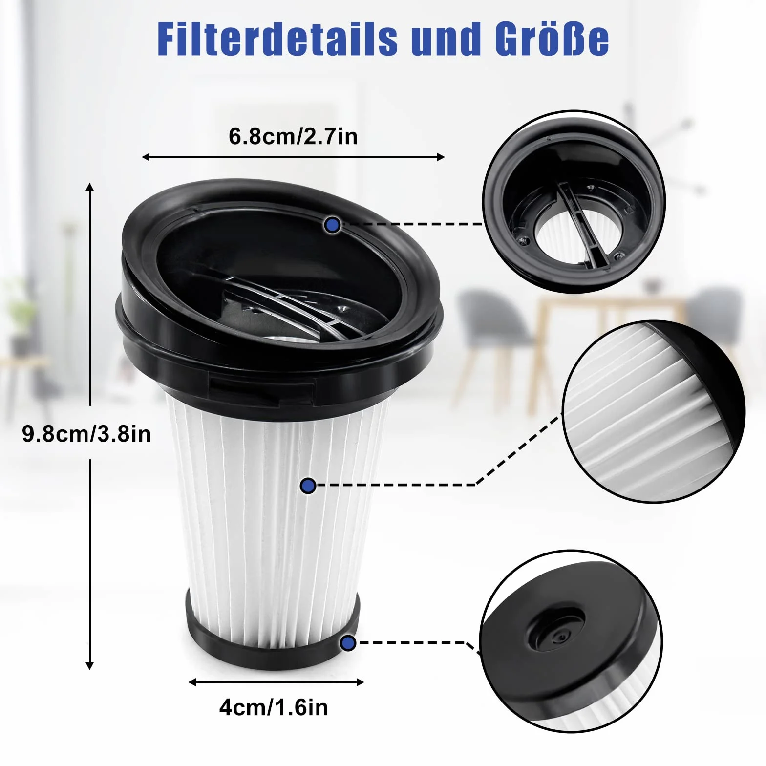 4-pak filtrów do odkurzacza Grundig VCH9629 VCH9630 VCH9631 VCH9632 9178008590