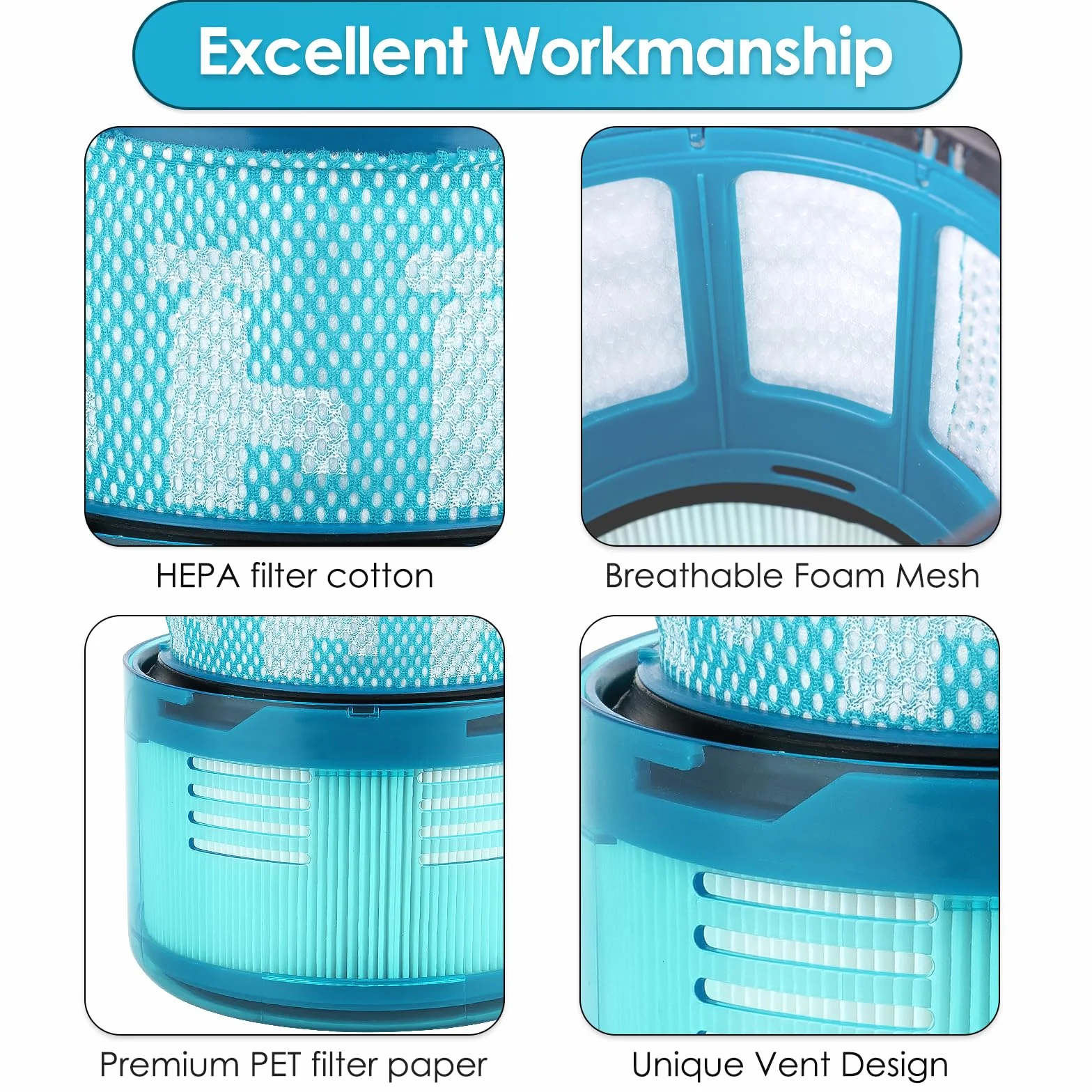 Filtr zastępczy Gen 5 Detect Absolute kompatybilny z odkurzaczem akumulatorowym Dyson Gen5 Detect, Gen5 Detect Absolute SV23, Gen5 Outsize, Gen5 Outsize Absolute SV24 Gen5 Detect Fluffy filtr HEPA